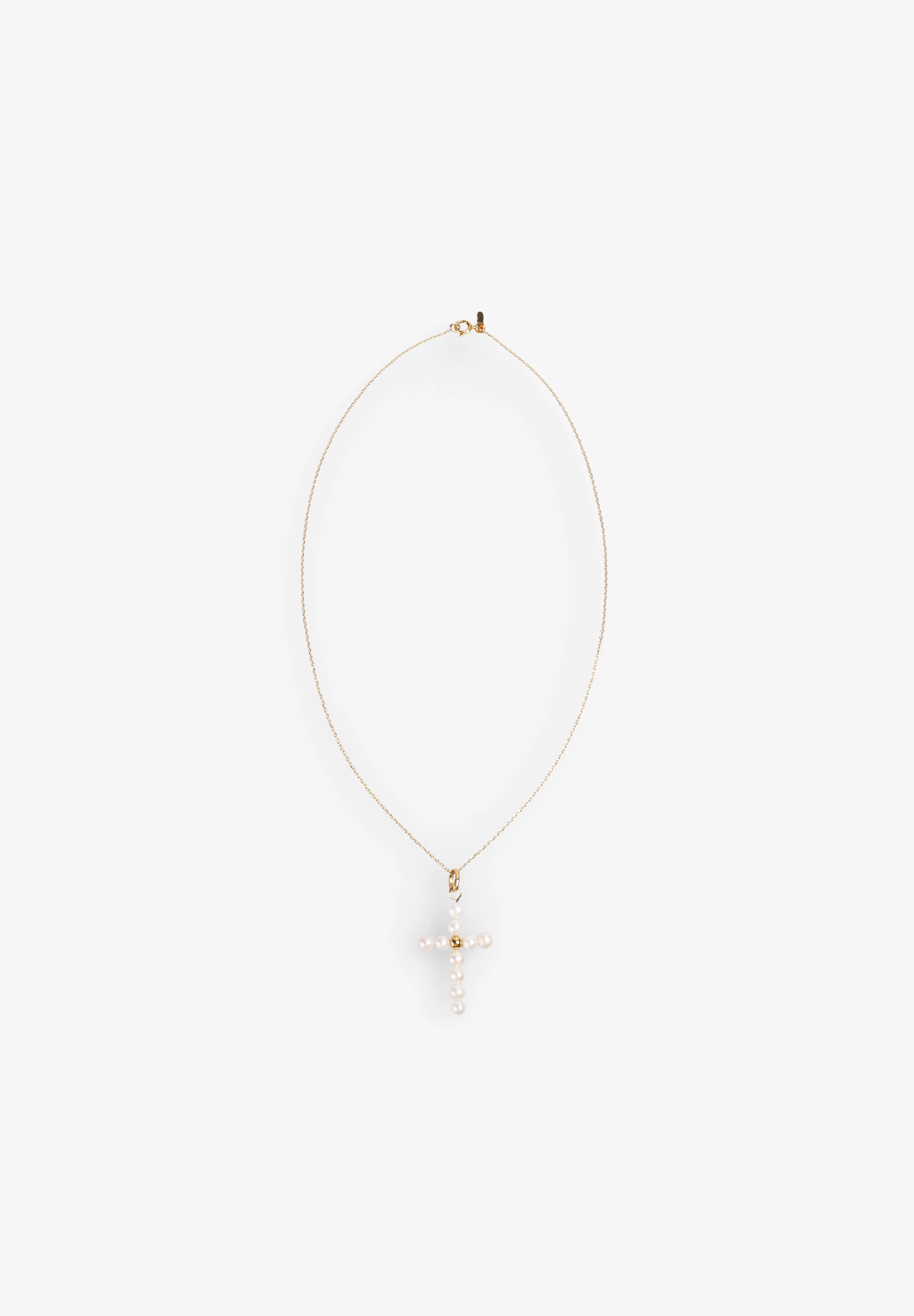 ALHAJA CULT STORE | COLLAR PEARLY CROSS CHARM