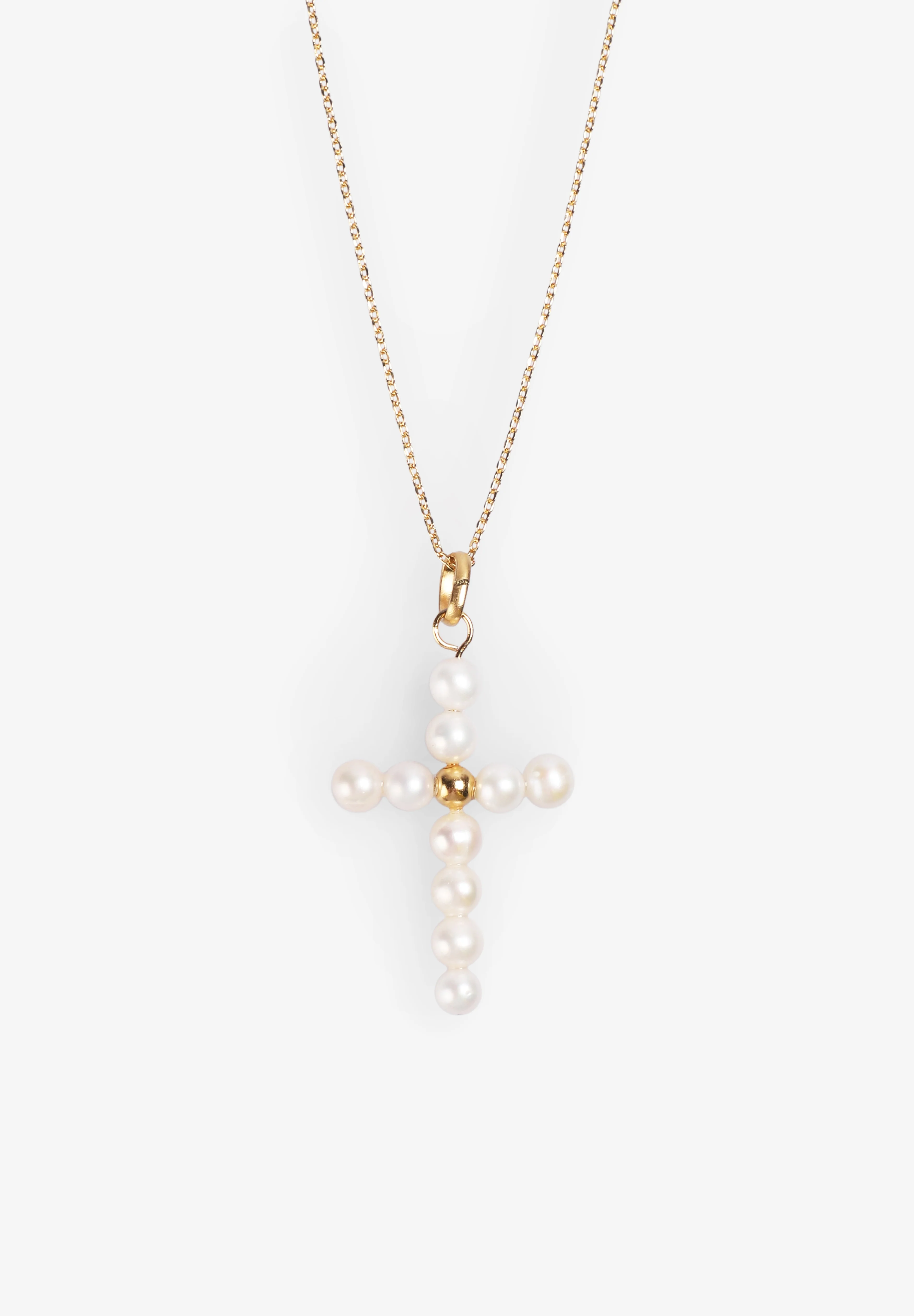 ALHAJA CULT STORE | COLLAR PEARLY CROSS CHARM