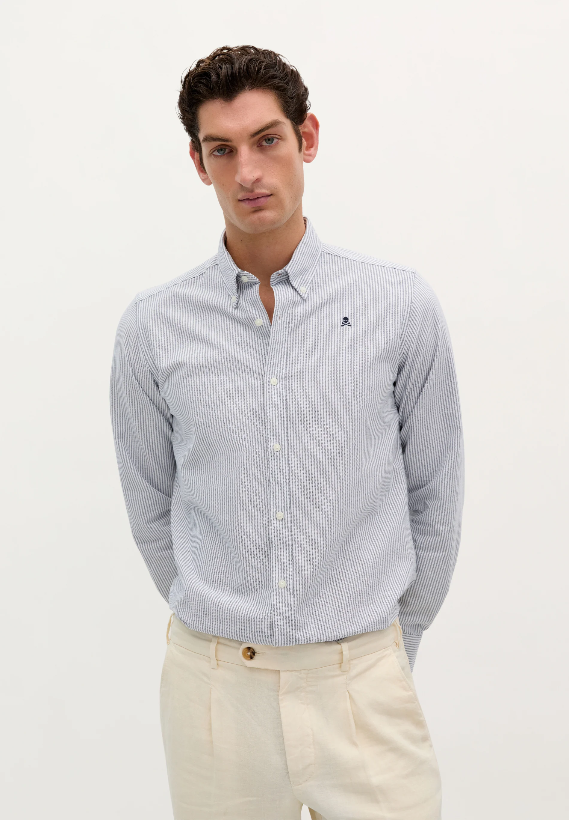 CAMISA OXFORD CALAVERA CONTRASTE