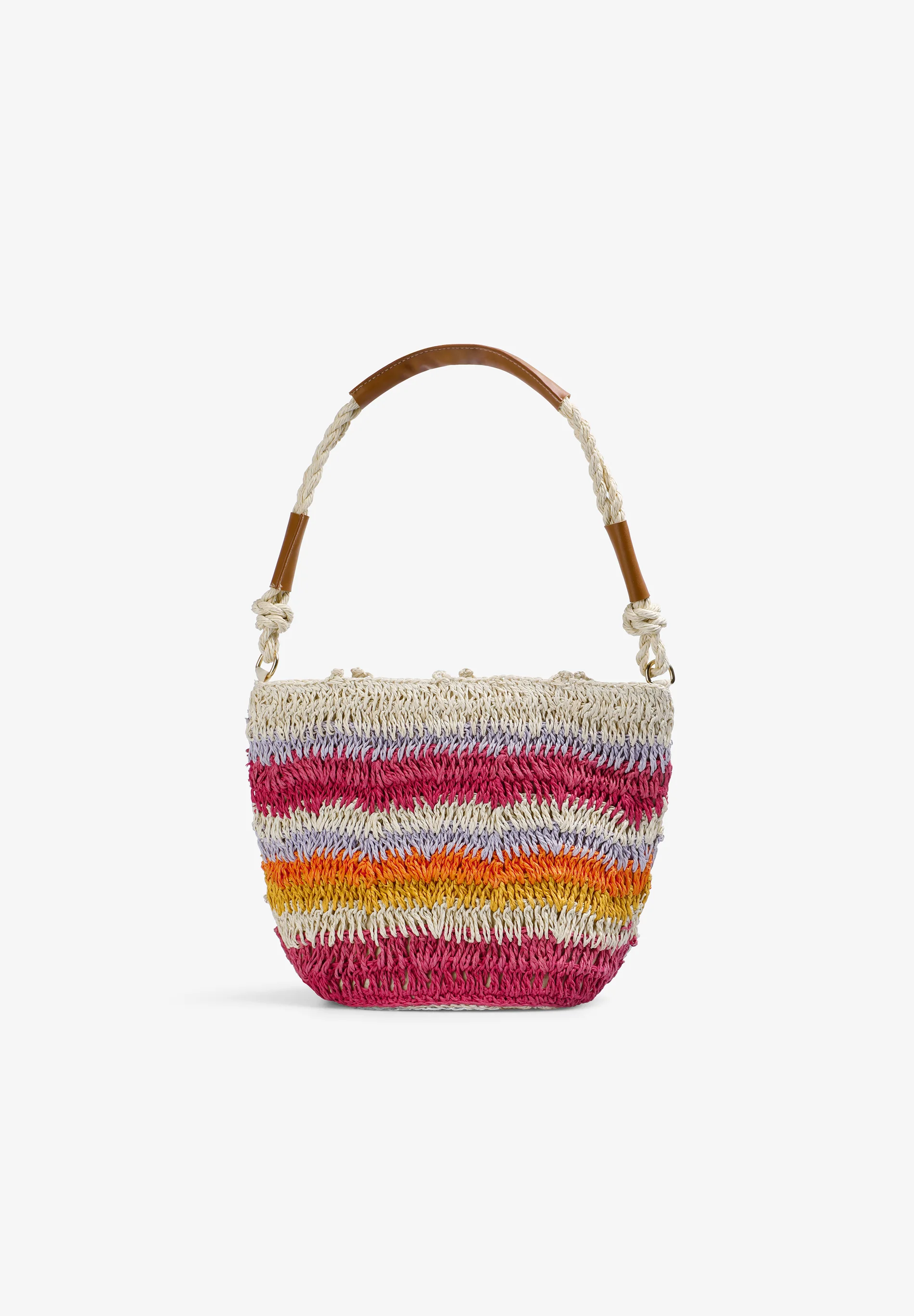 BOLSO CUBO RAFIA MULTICOLOR