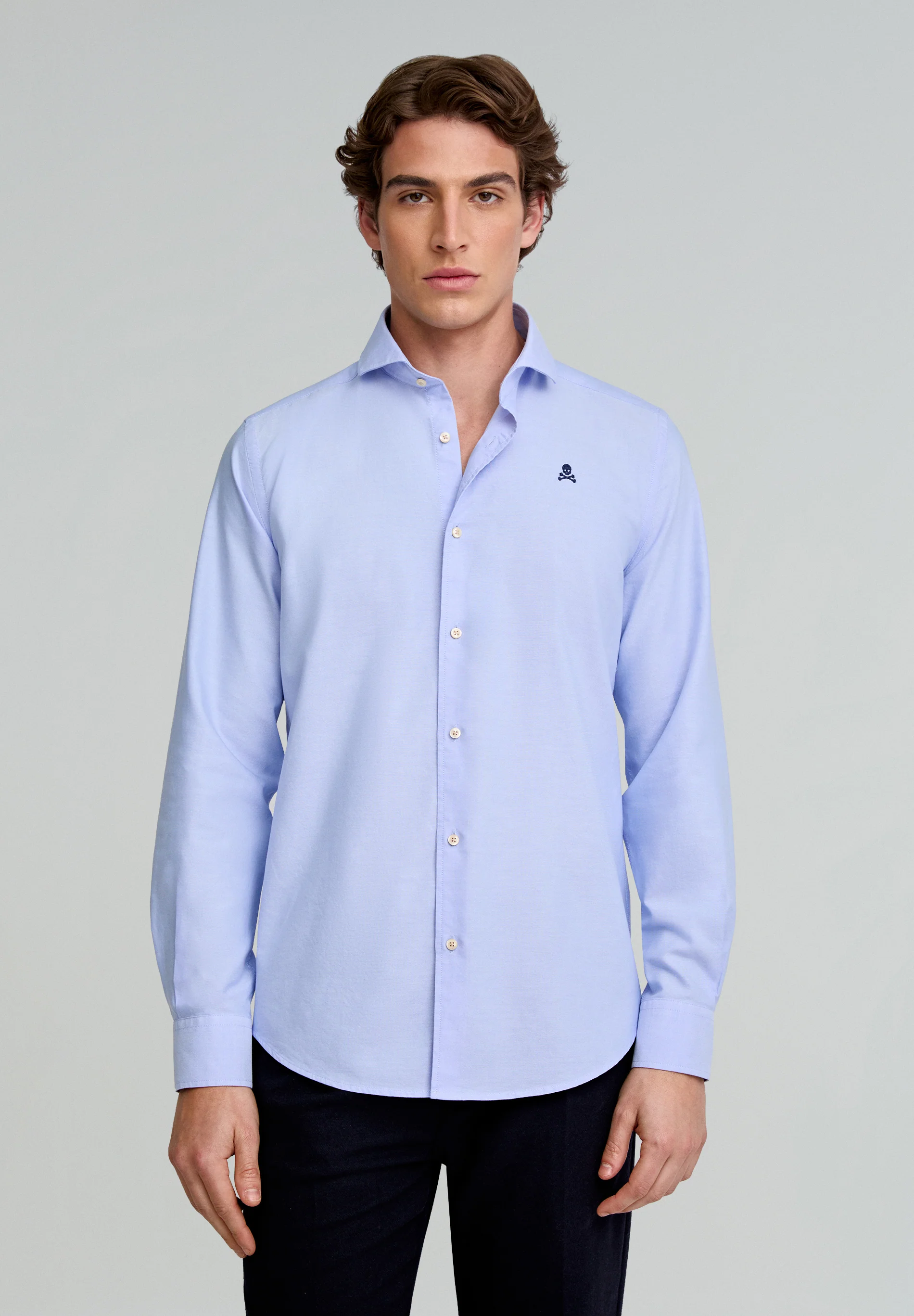 CAMISA VESTIR LISA CALAVERA CONTRASTE