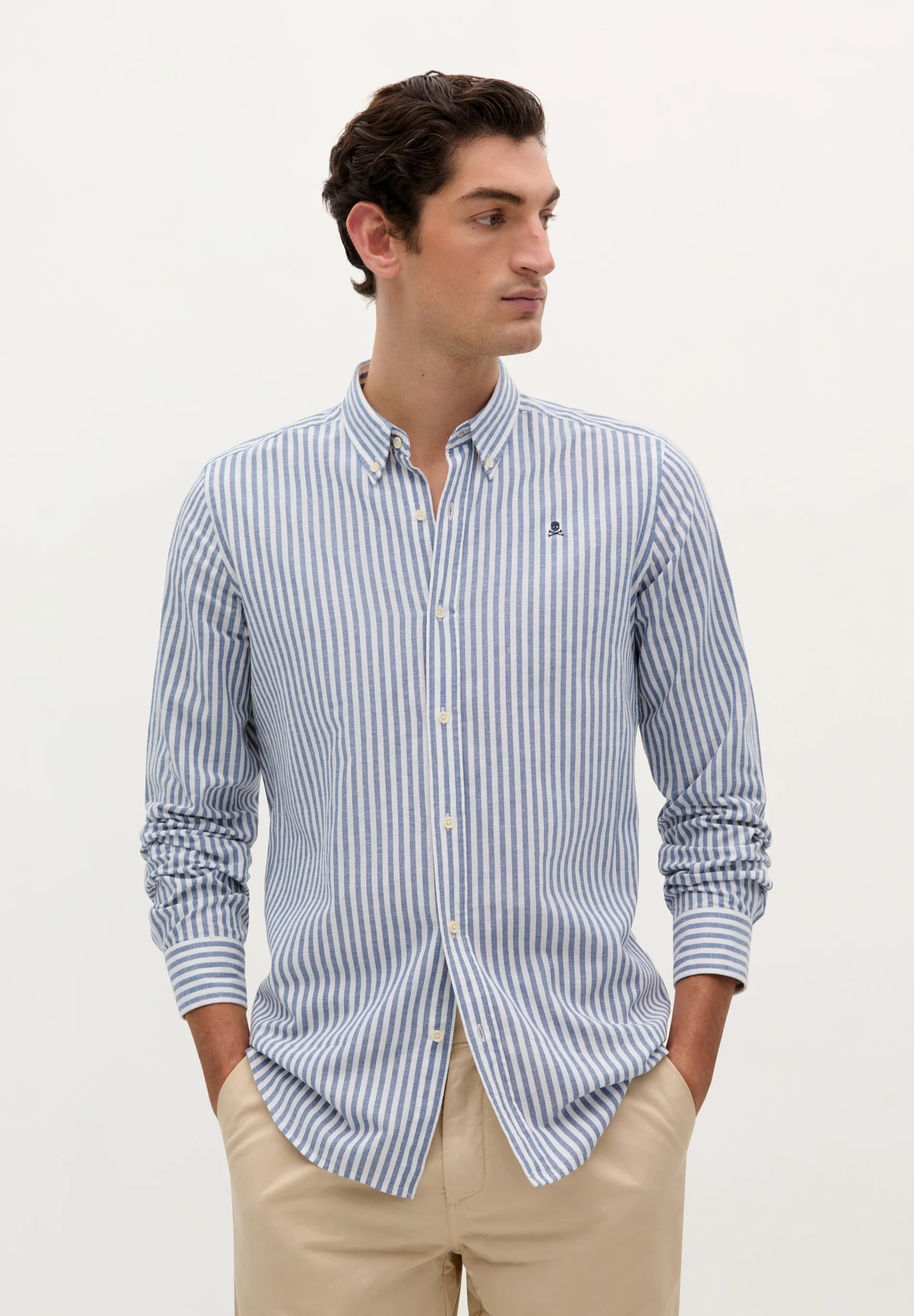 CAMISA RAYAS CUELLO BOTONES