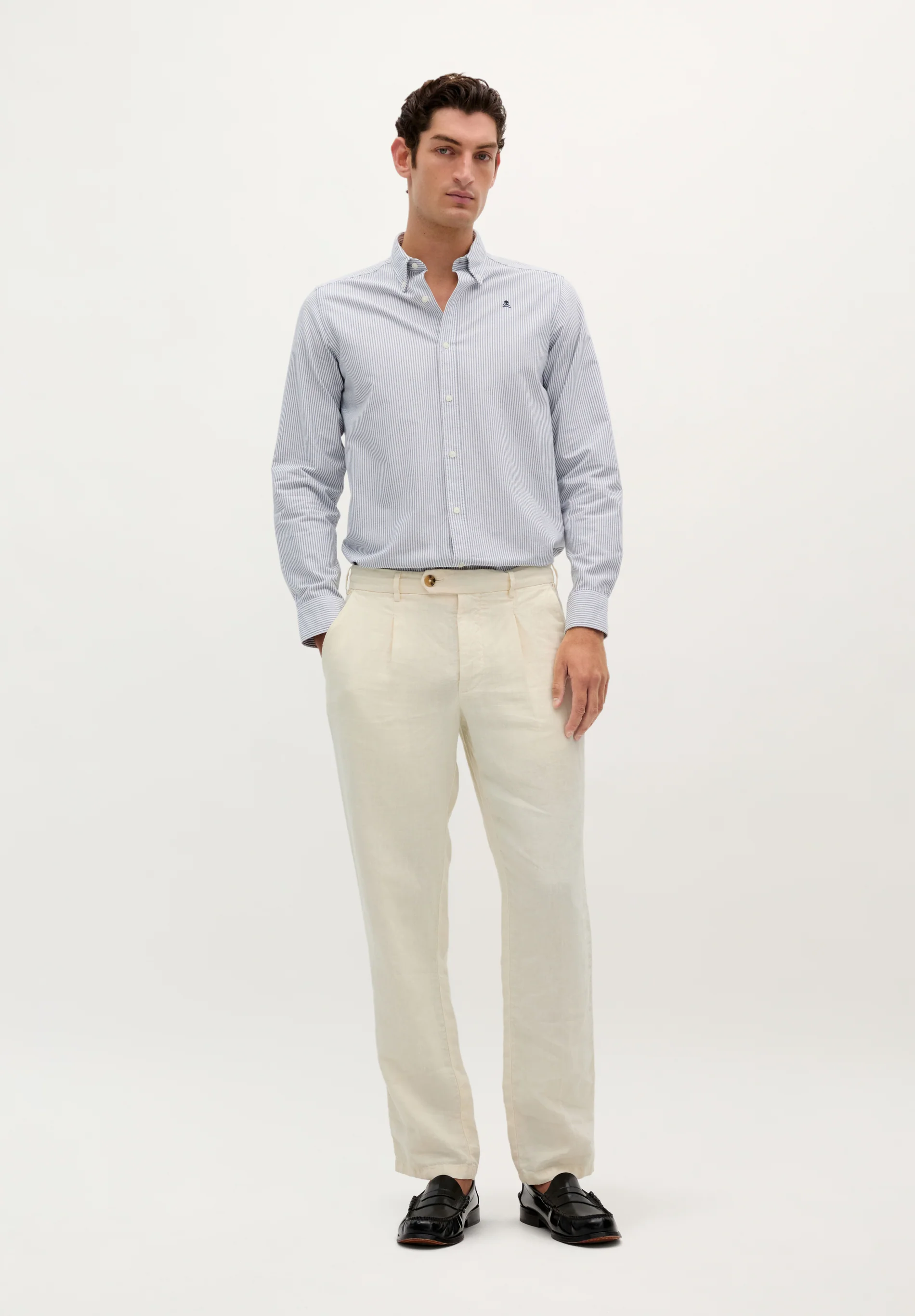 CAMISA OXFORD CALAVERA CONTRASTE