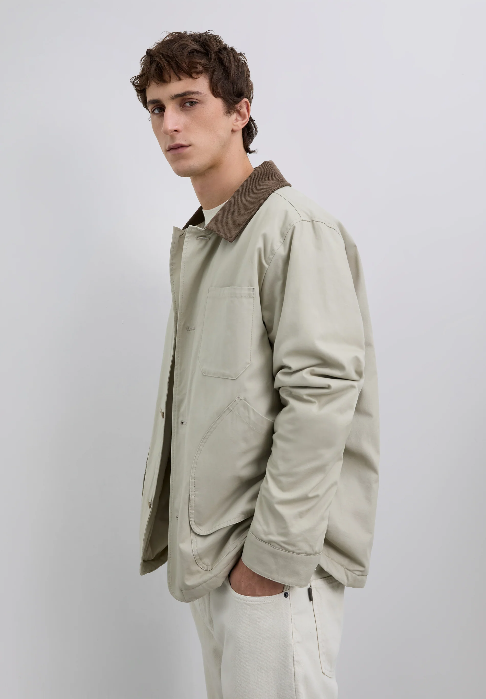 CHAQUETA CUELLO PANA CONTRASTE