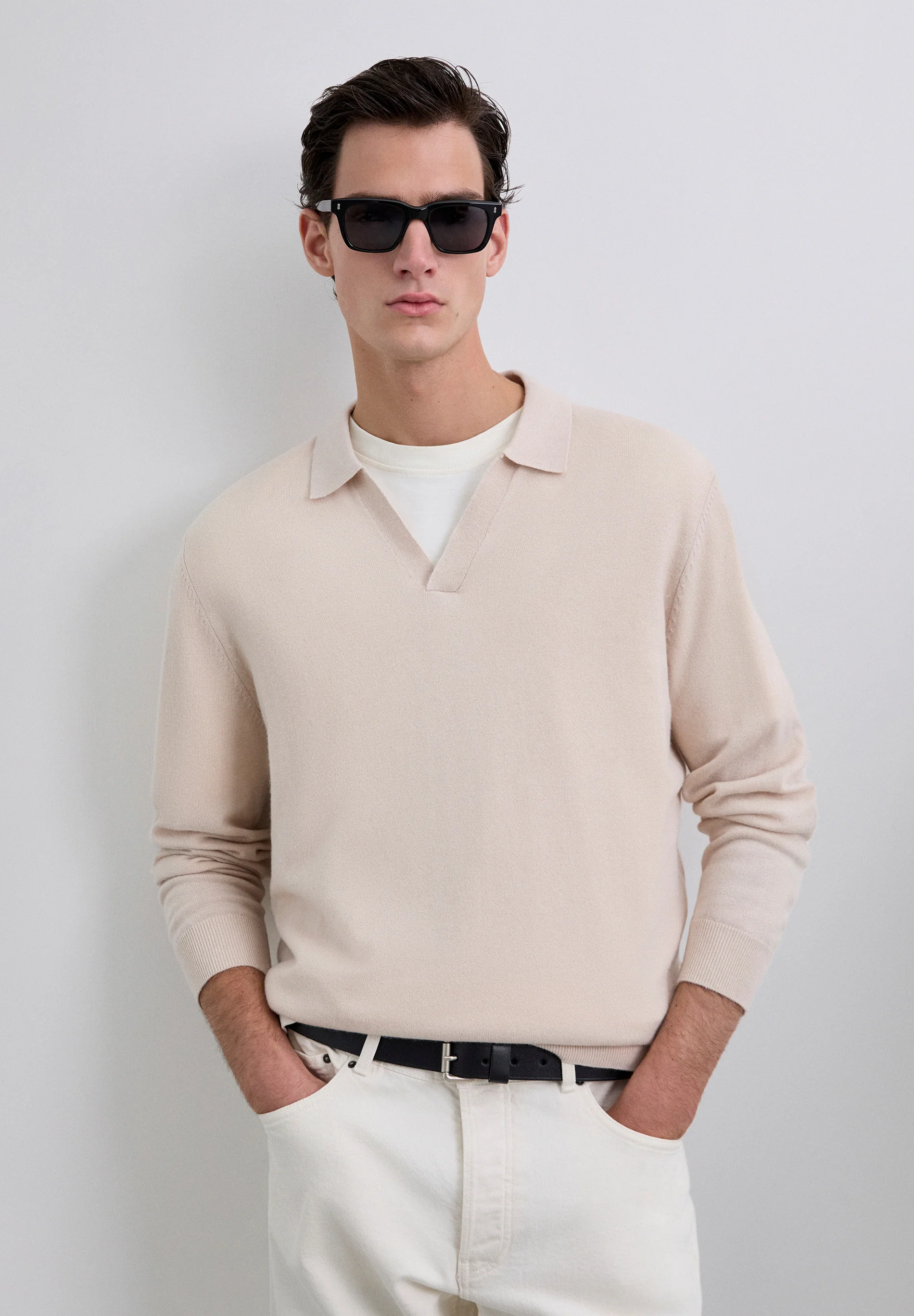 JERSEY POLO CUELLO PICO LANA