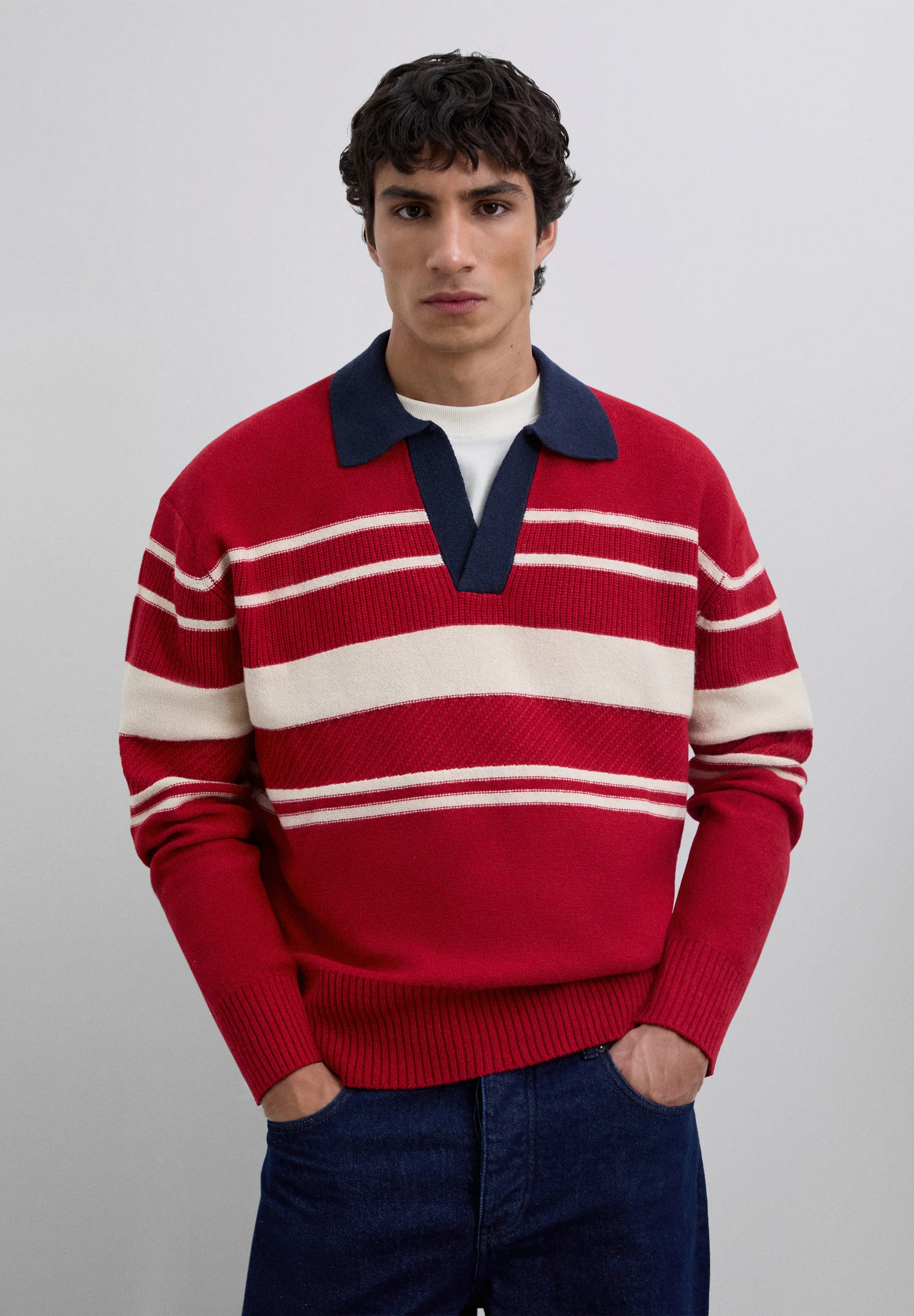JERSEY POLO RAYAS LANA