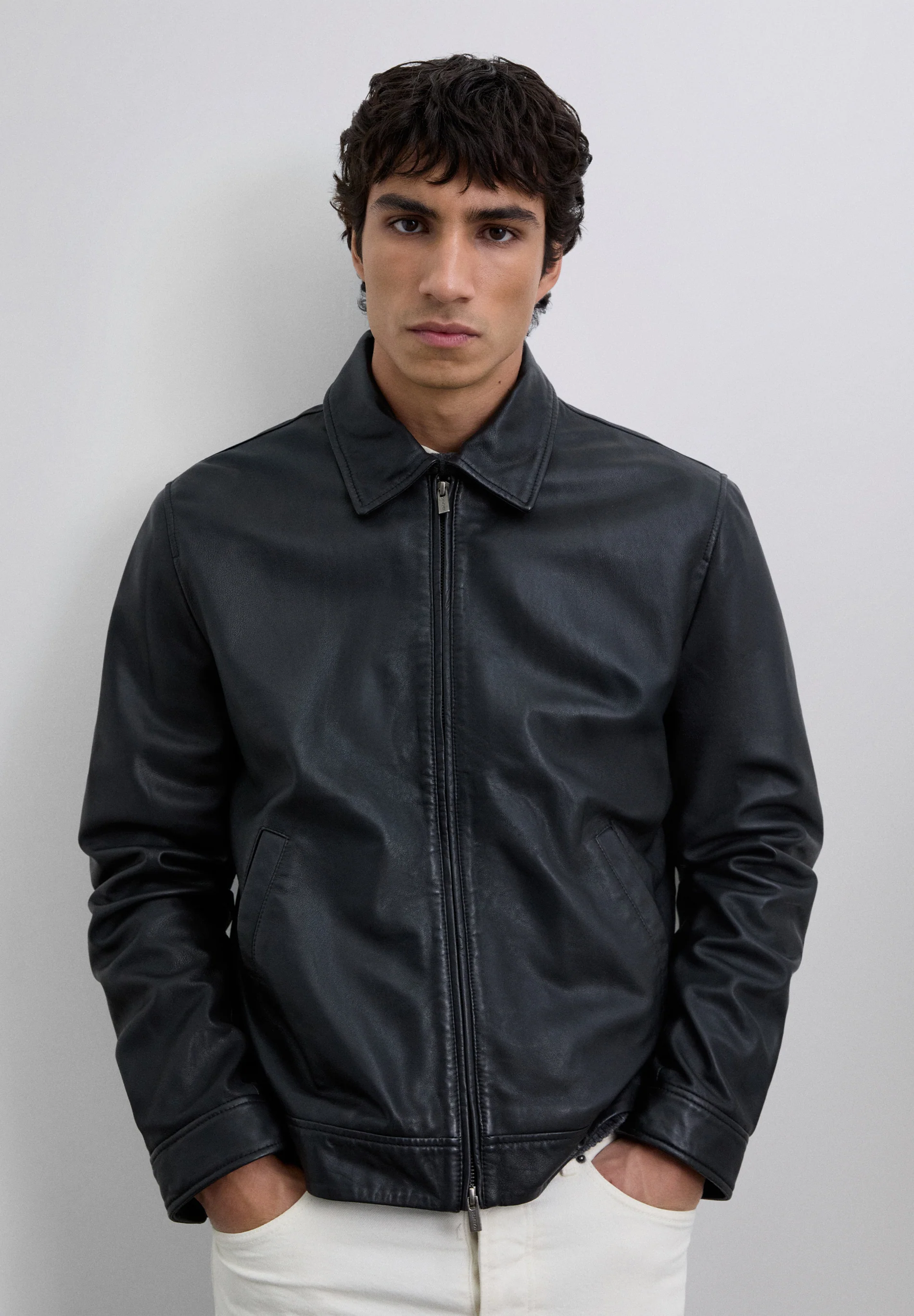 CHAQUETA PIEL CUELLO CAMISA