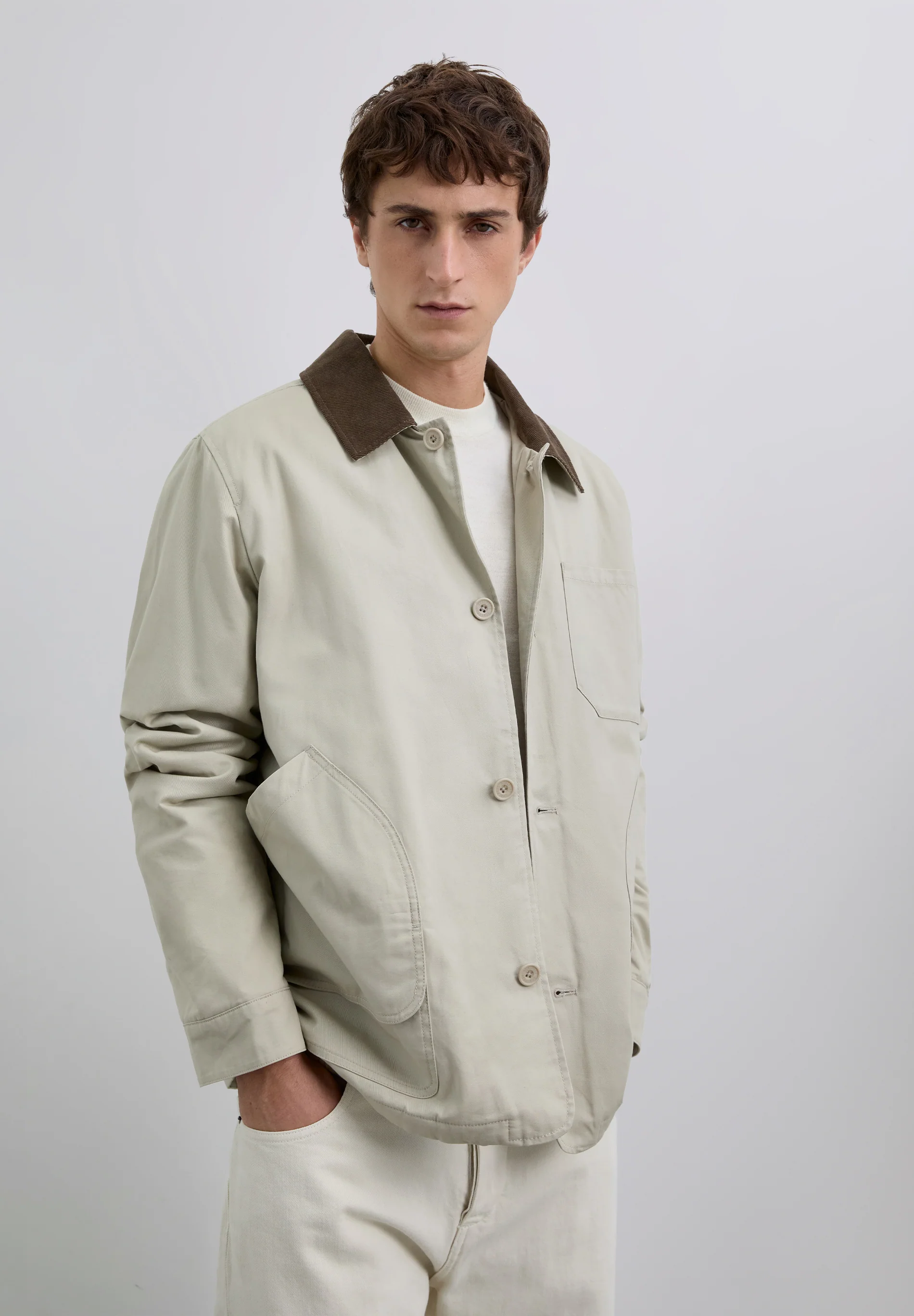 CHAQUETA CUELLO PANA CONTRASTE