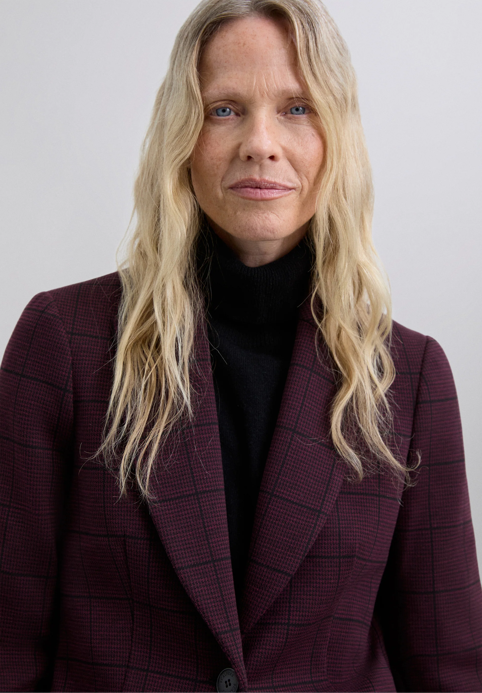 BLAZER BURDEOS CUADROS