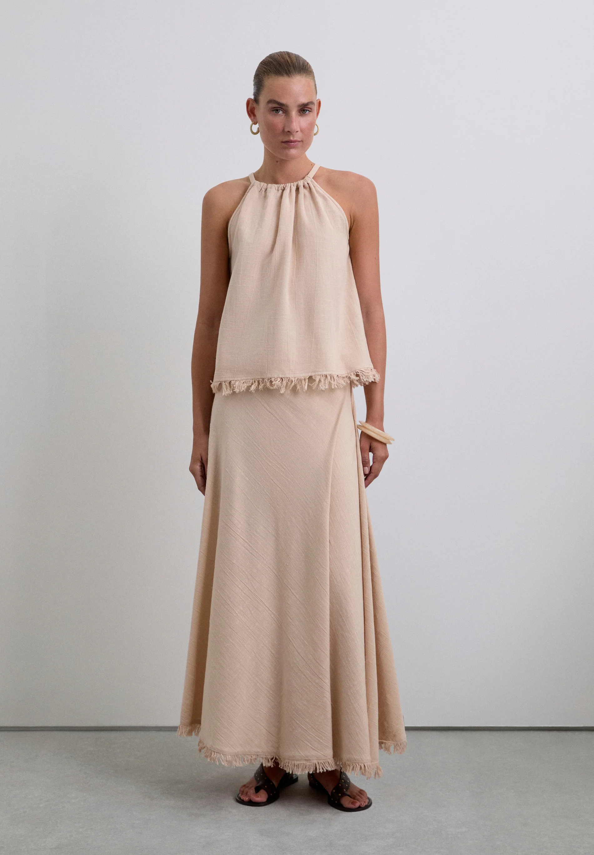 FALDA MIDI FLECOS