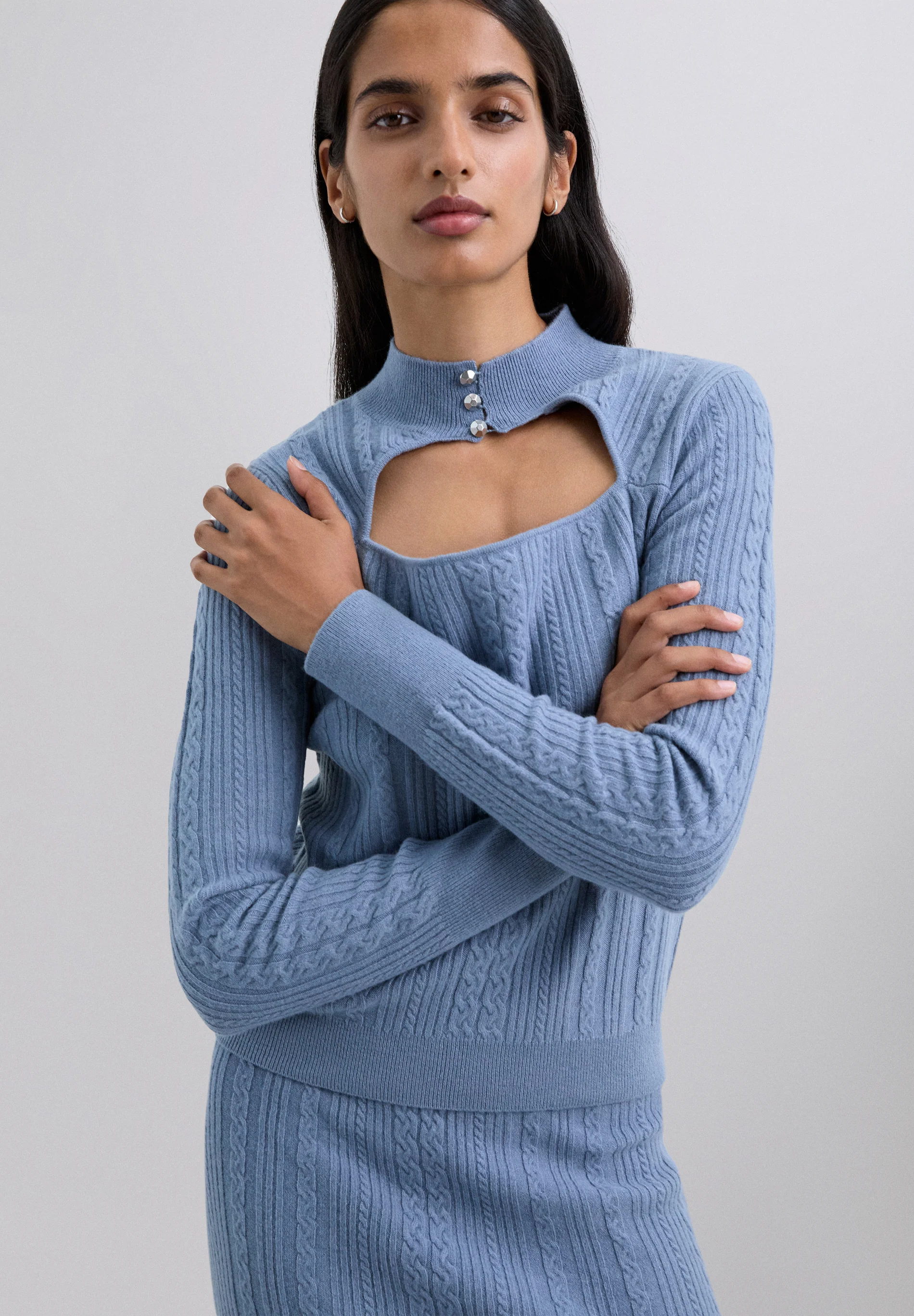 JERSEY CABLE KNIT ABERTURA