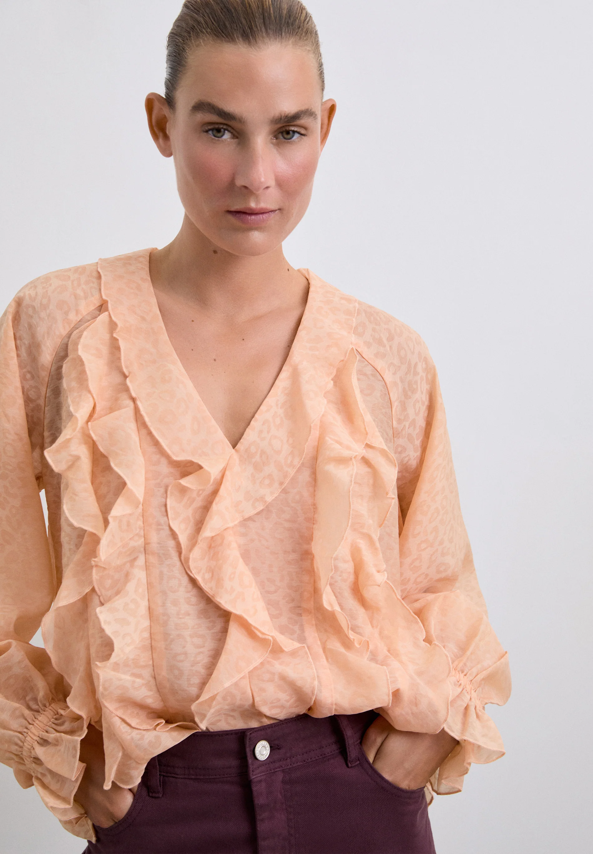 BLUSA VOLANTES ANIMAL PRINT