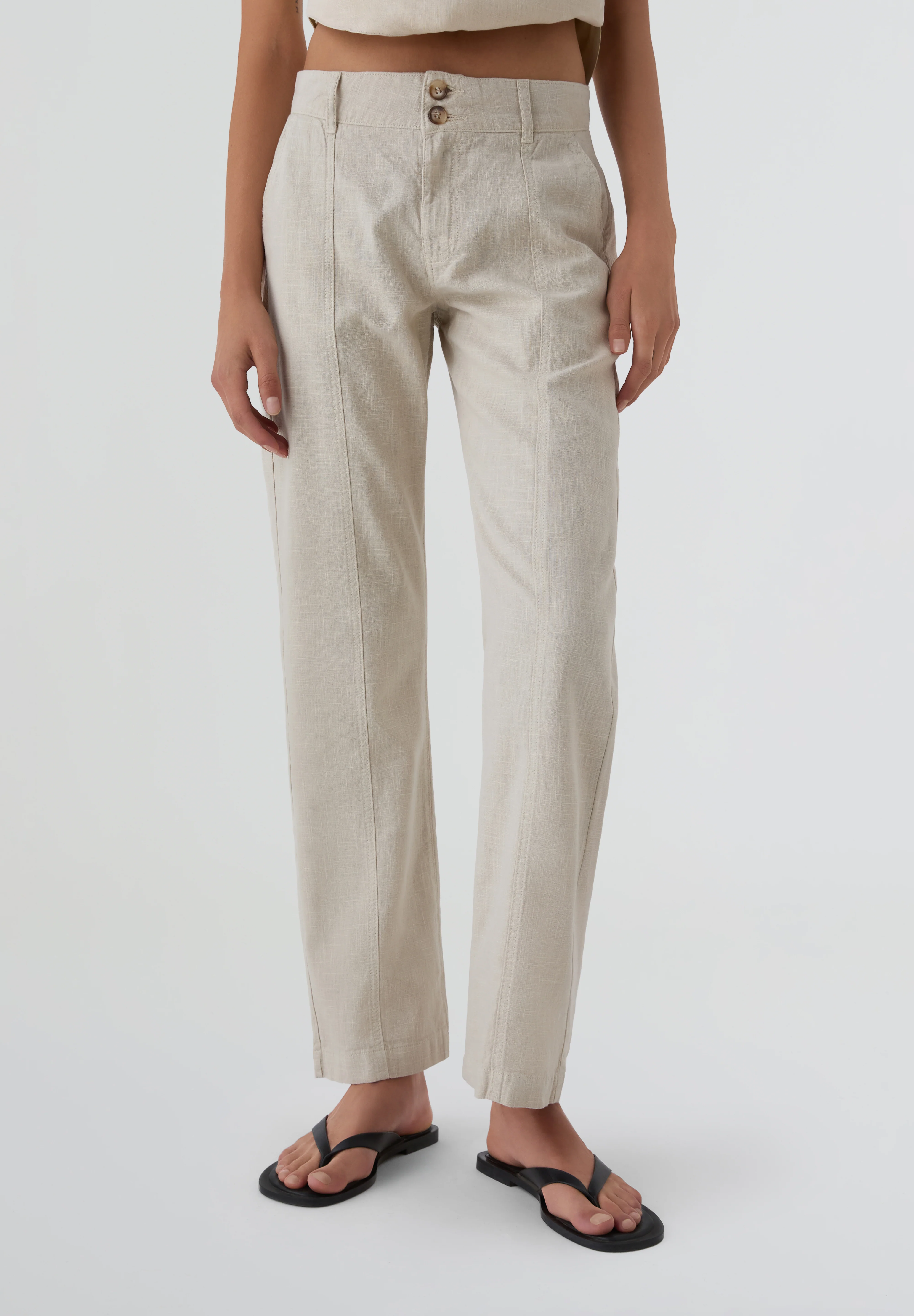 RAMSOS | PANTALÓN DE LINO Y CINTURA BAJA MUJER