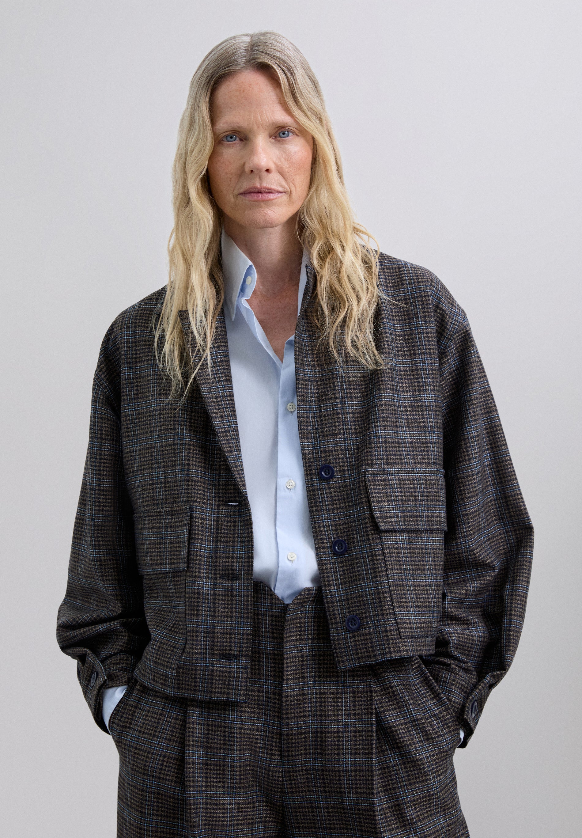 CHAQUETA CUADROS BOLSILLOS
