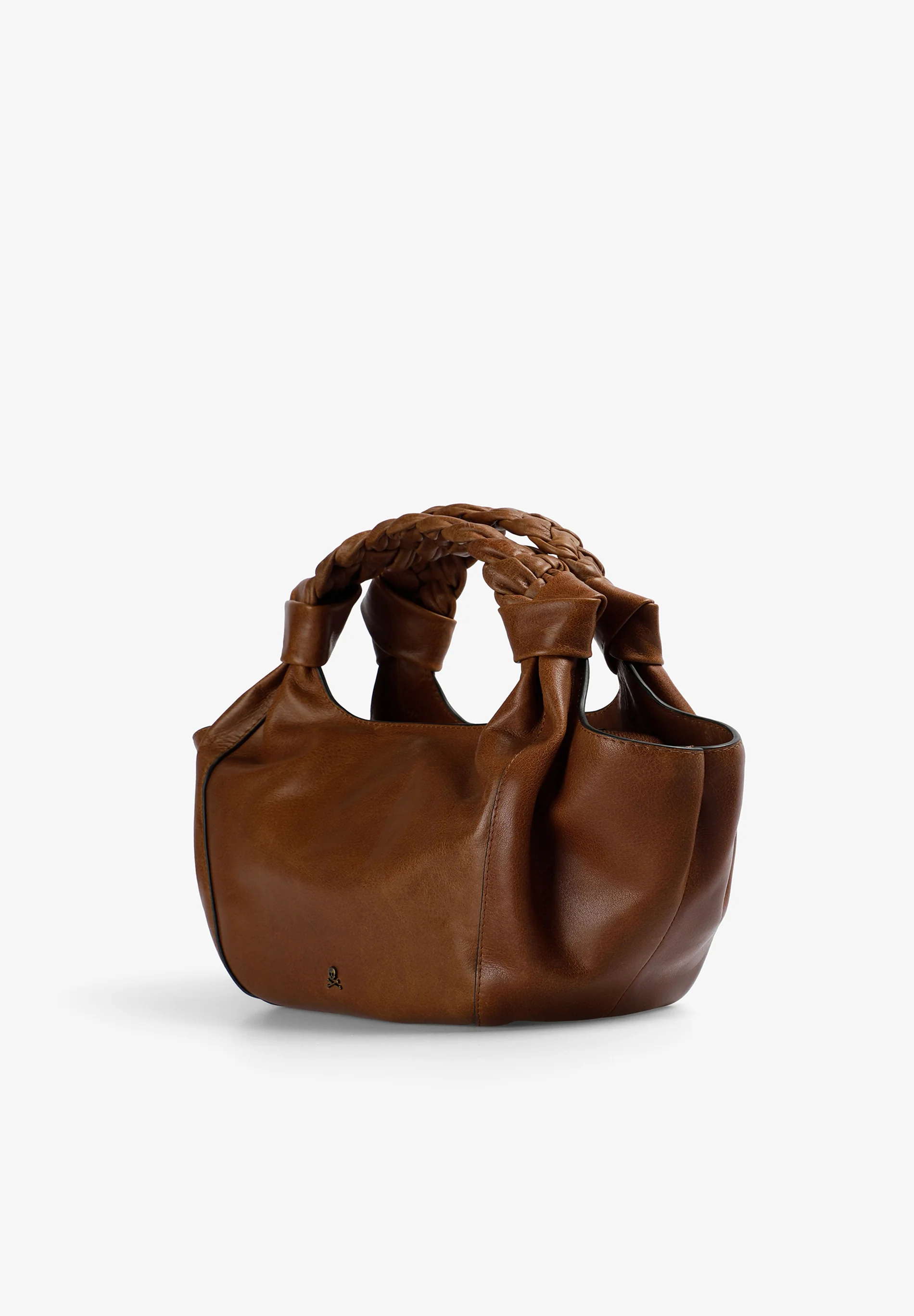 BOLSO MANO PIEL ASA TRENZADA