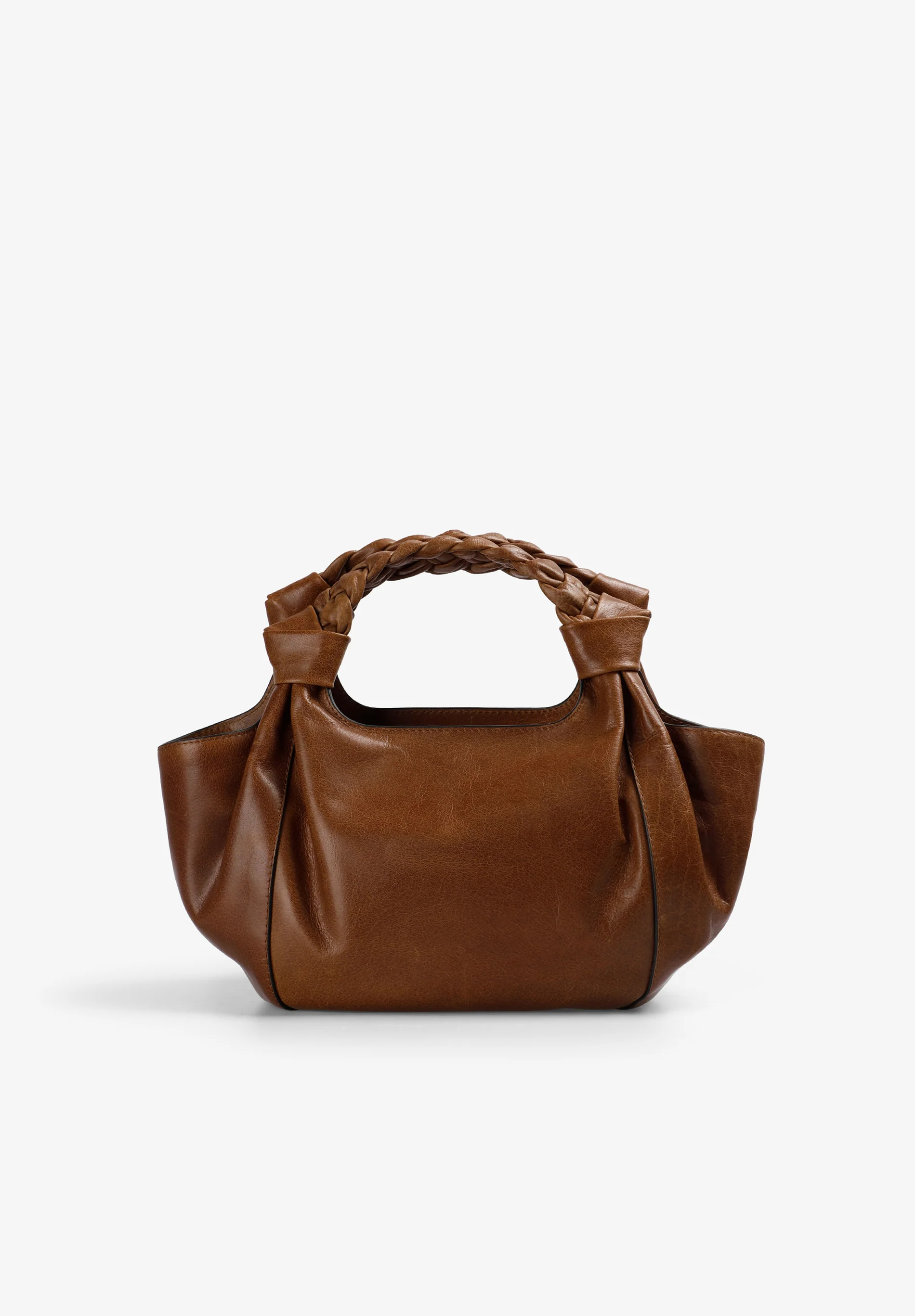 BOLSO MANO PIEL ASA TRENZADA