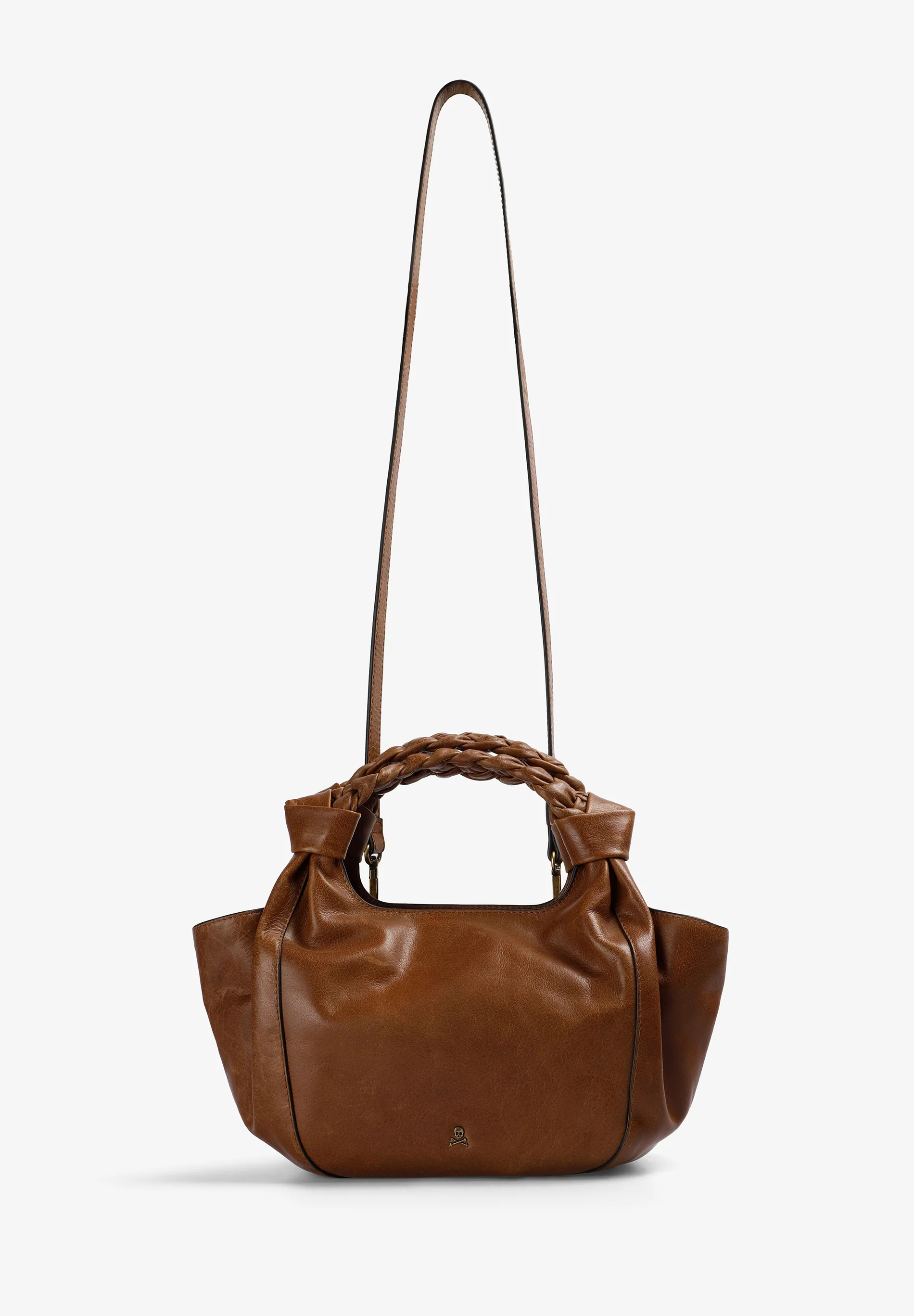 BOLSO MANO PIEL ASA TRENZADA