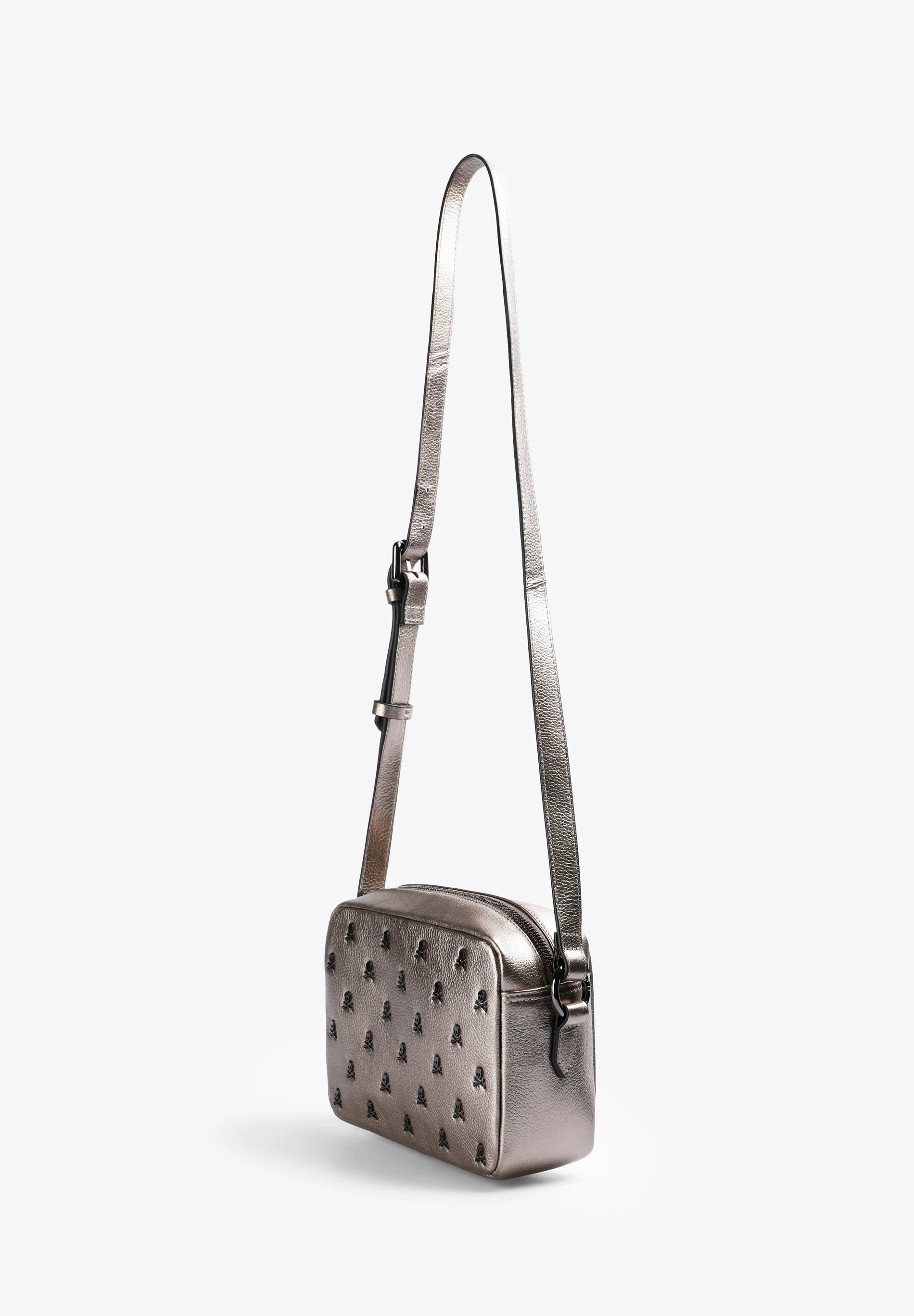 BOLSO PIEL BANDOLERA CALAVERAS ALL OVER