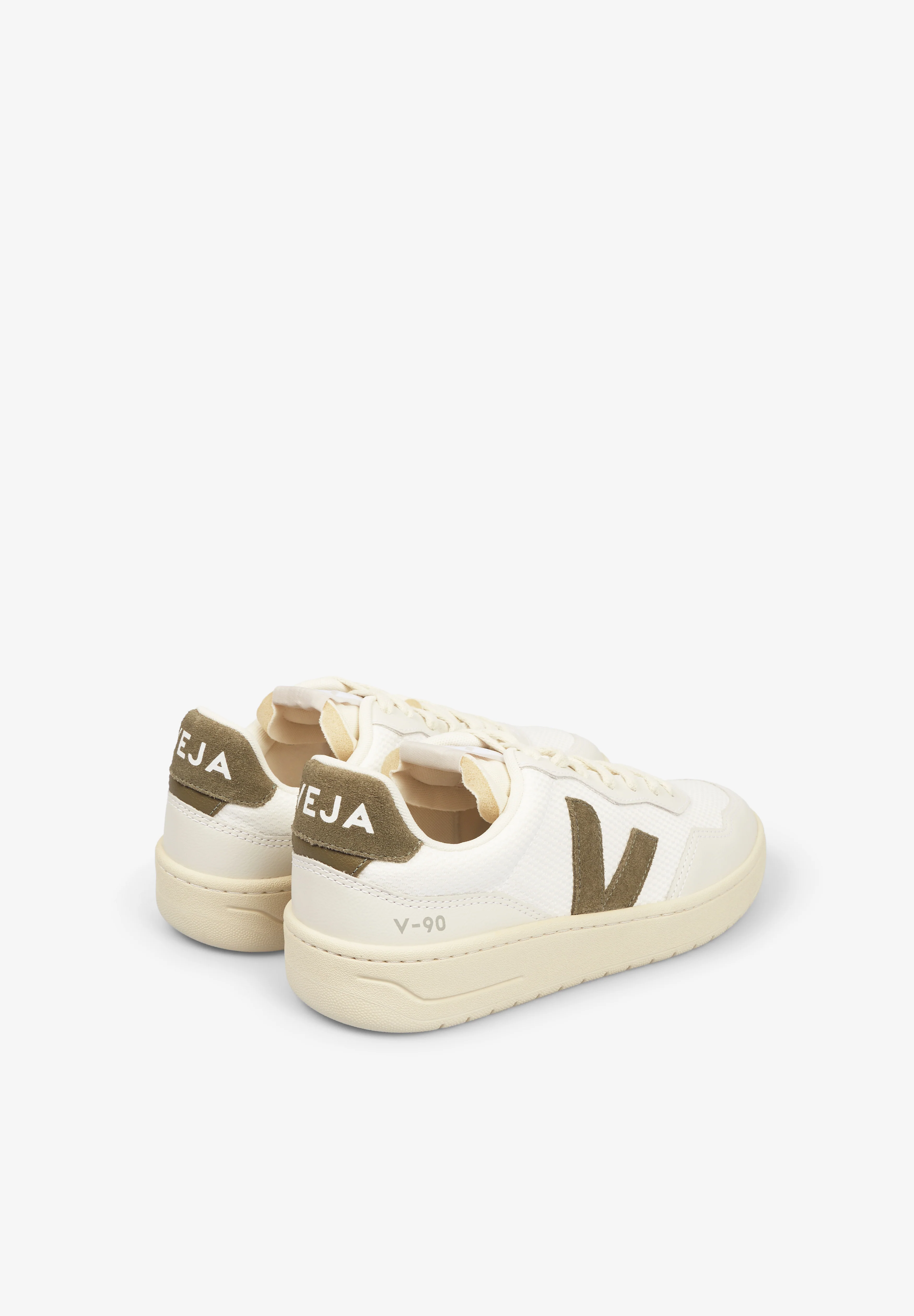 VEJA | V-90 B-MESH WHITE_KAKI