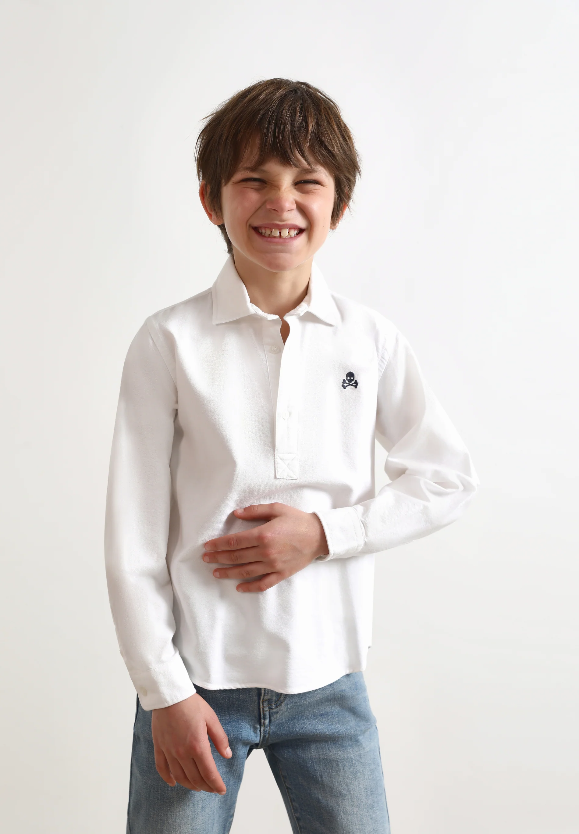 POLERA OXFORD CALAVERA CONTRASTE