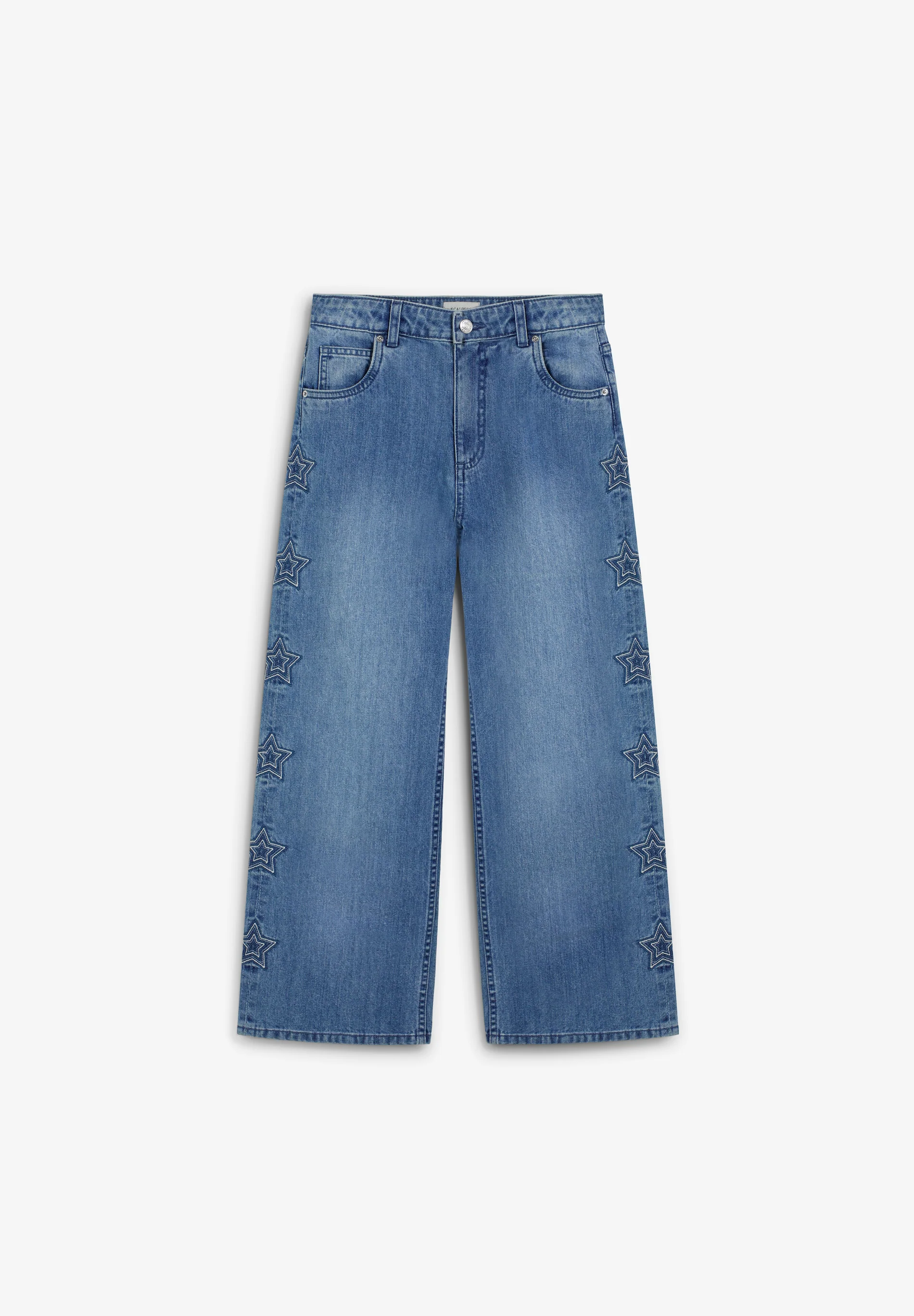PANTALÓN WIDE LEG ESTRELLAS BORDADAS