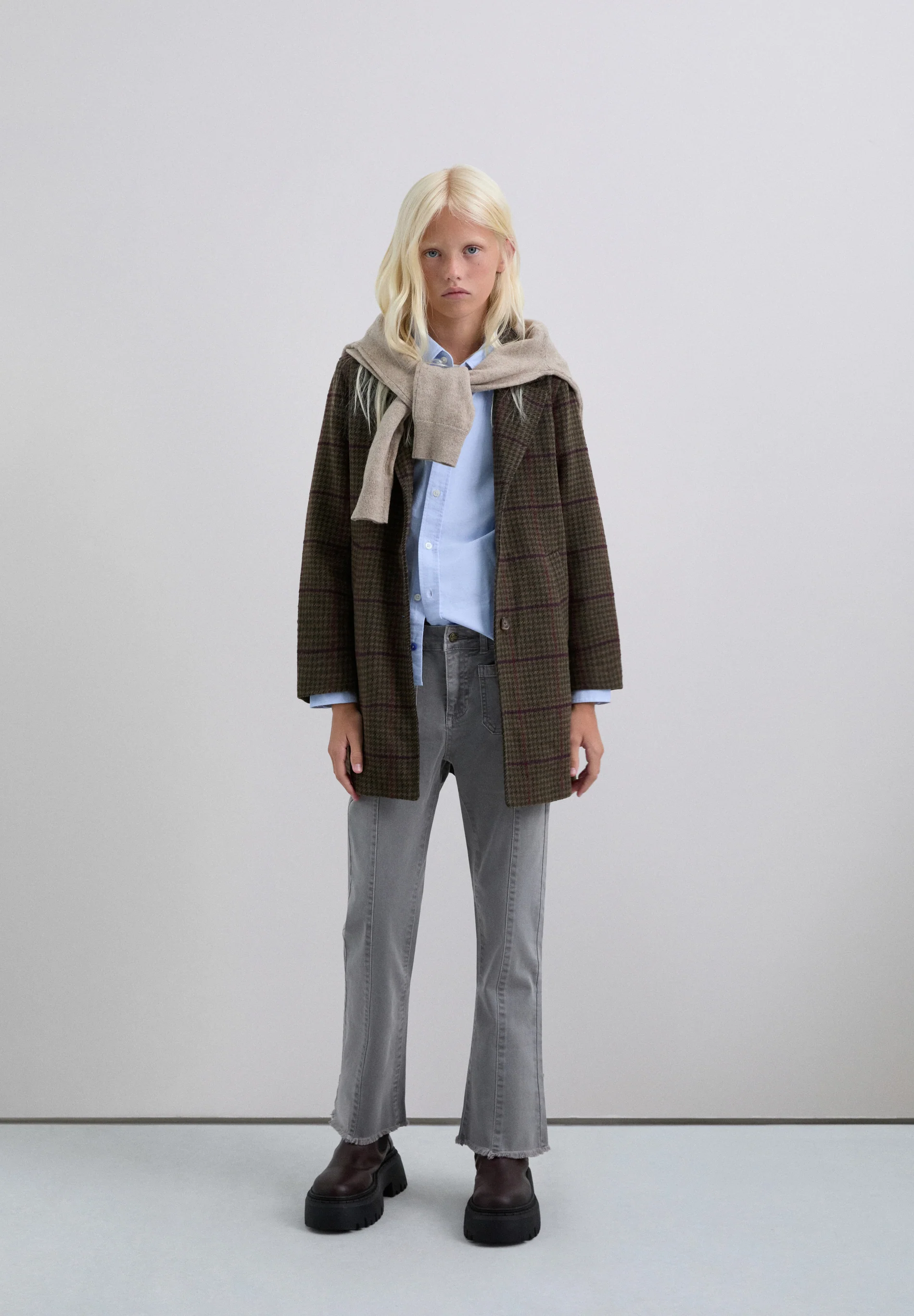 ABRIGO PAÑO CUADROS