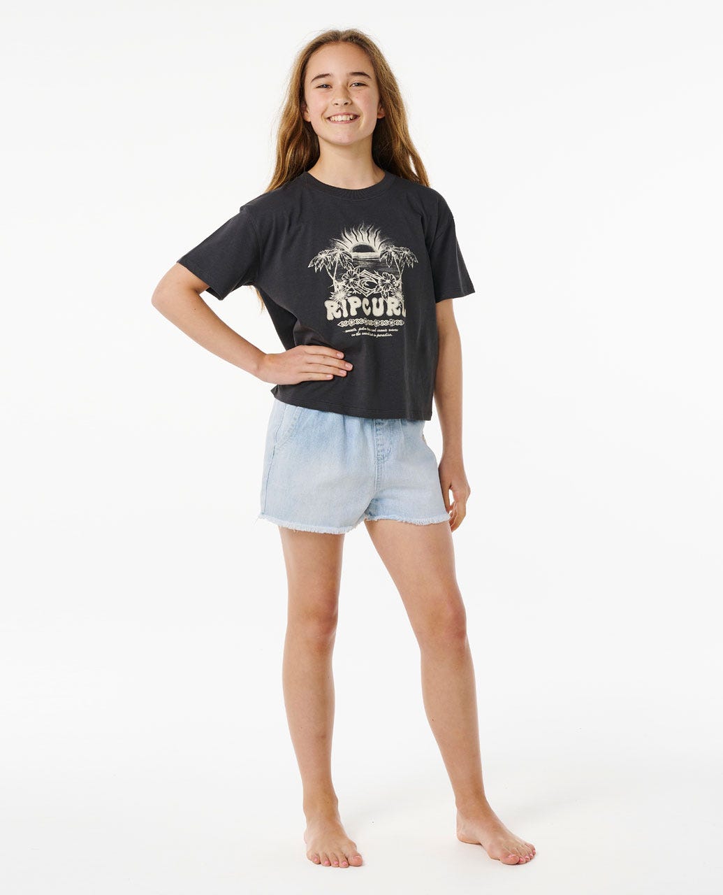Hibiscus Heat Crop Tee - Girls (8-14 years)