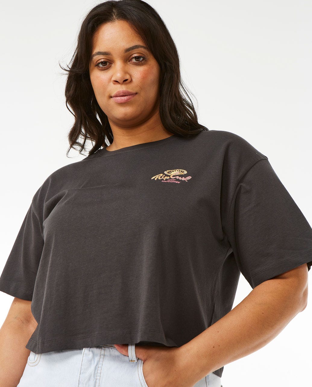 Rolling Curl Crop Tee