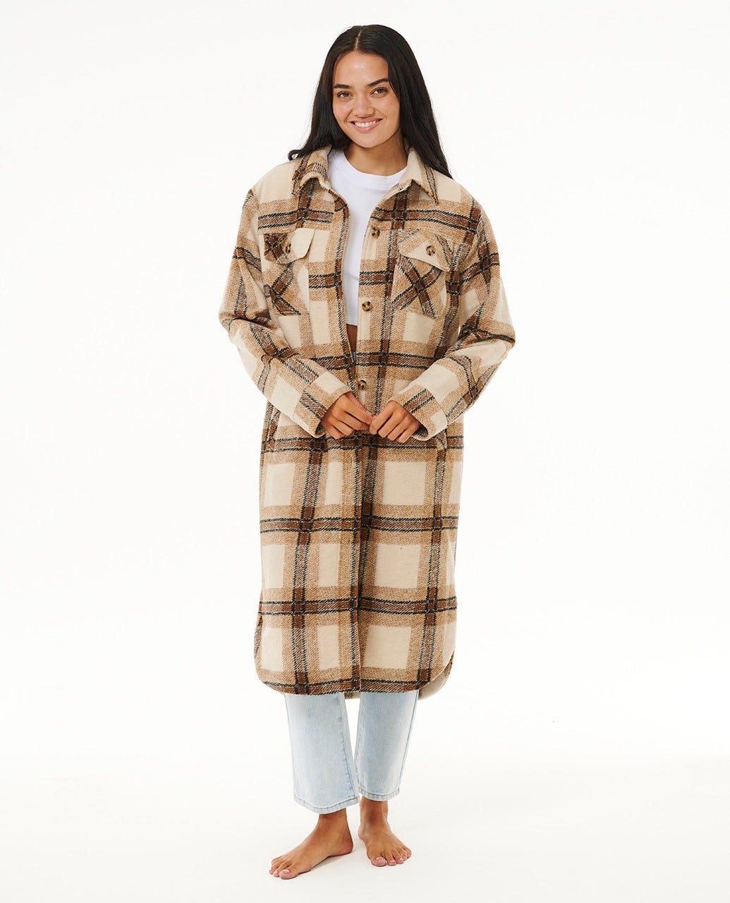 Long Line Check Jacket