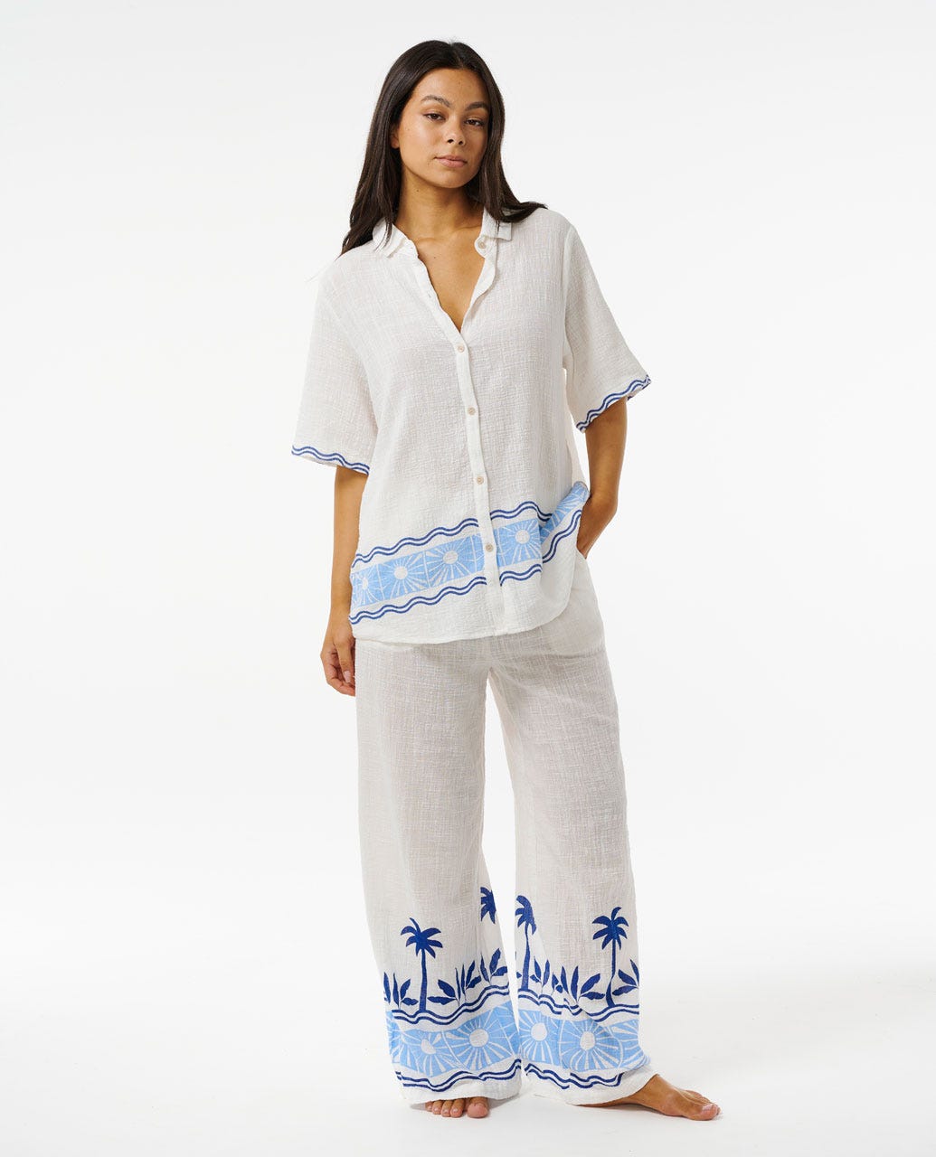 Santorini Sun Printed Shirt