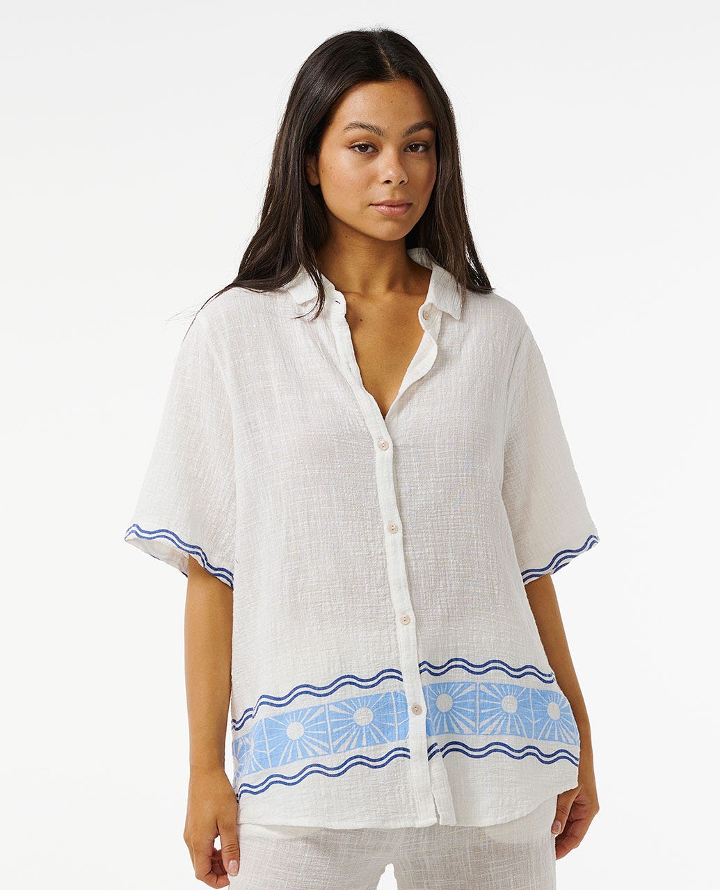Santorini Sun Printed Shirt