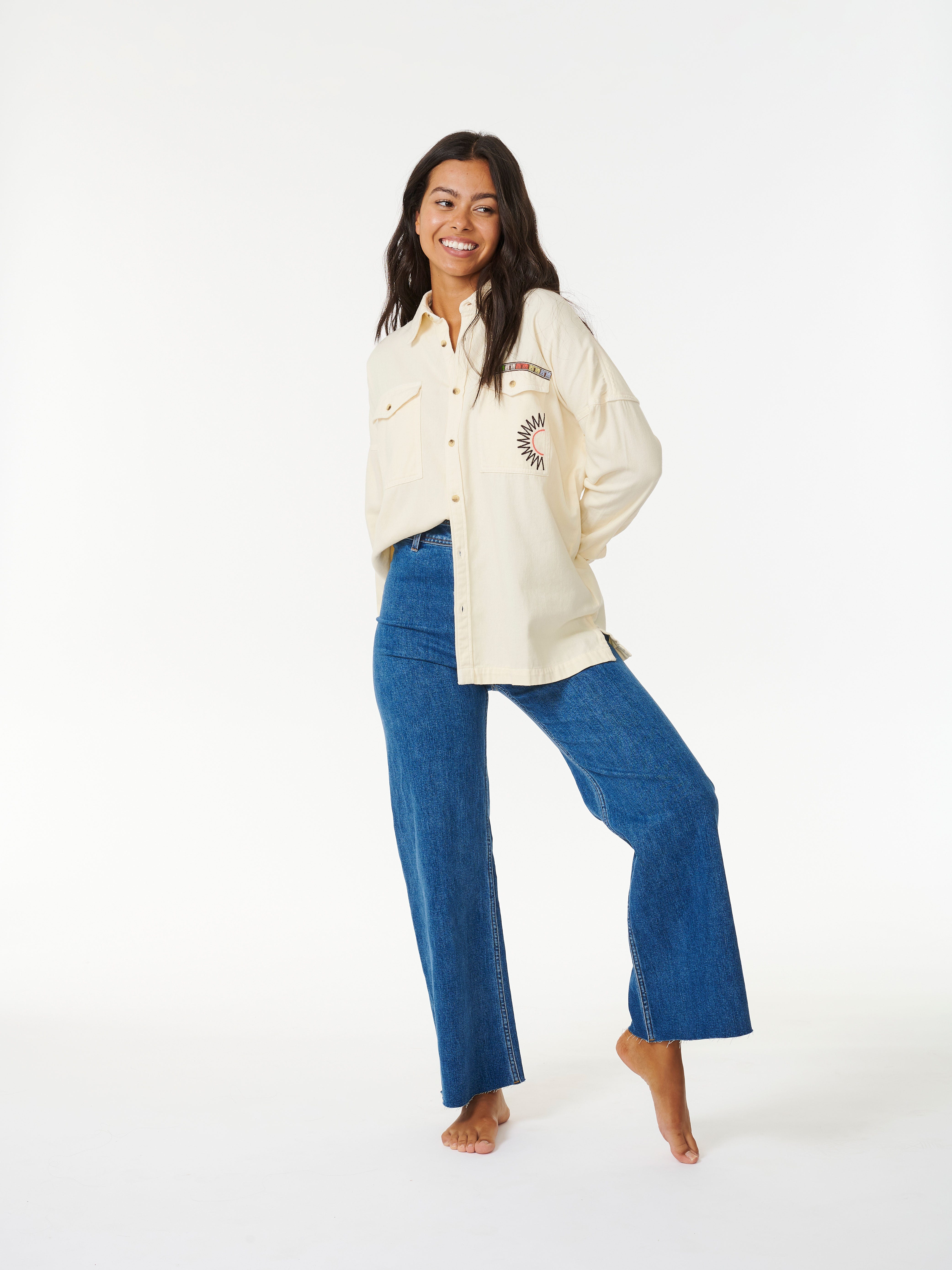 Pacific Dreams Embroidered Shacket