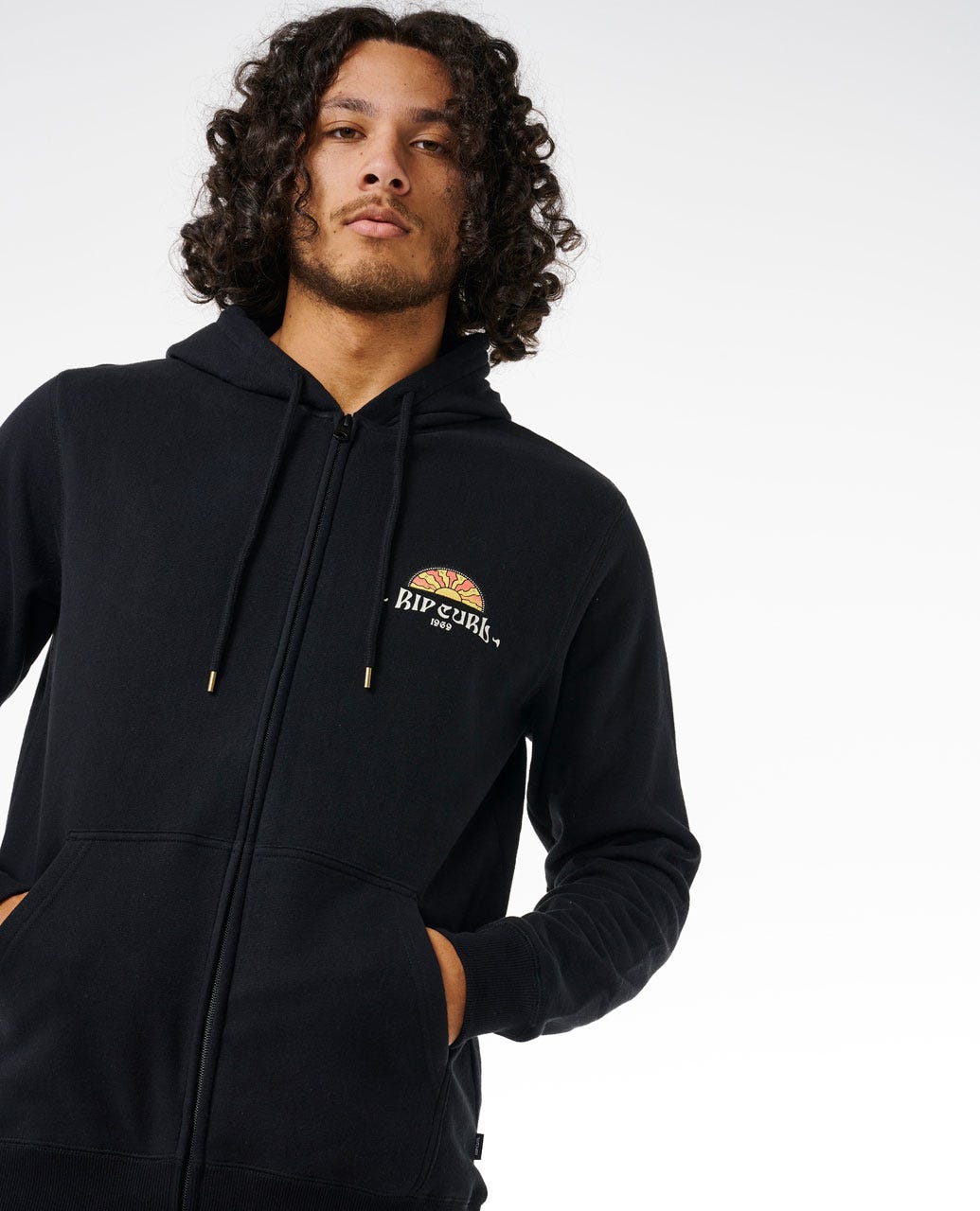 Tubed And Hazed Zip Through Hood