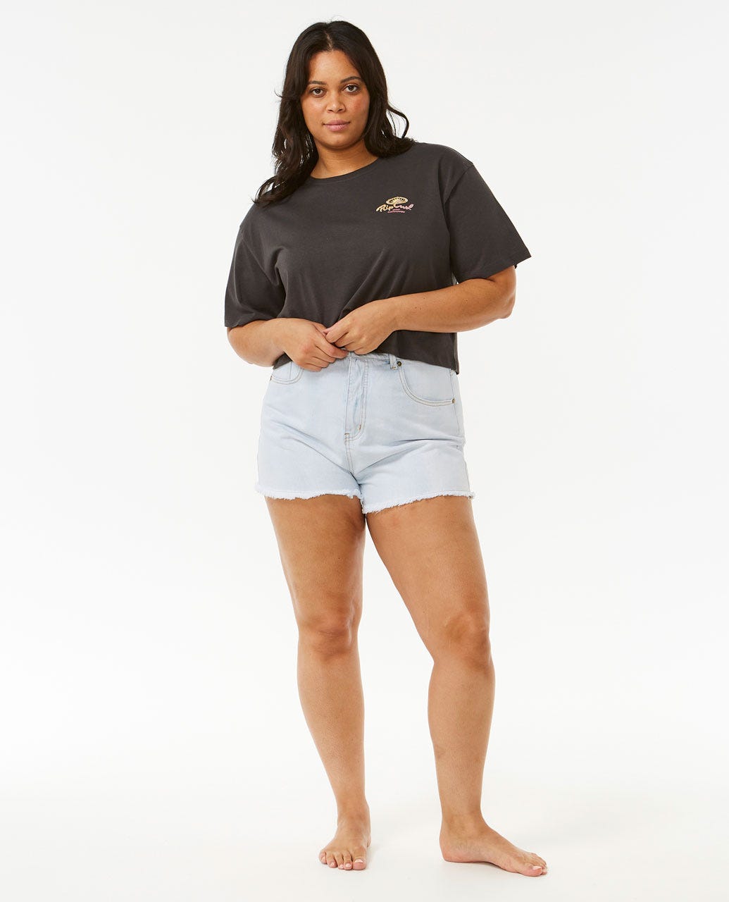 Rolling Curl Crop Tee