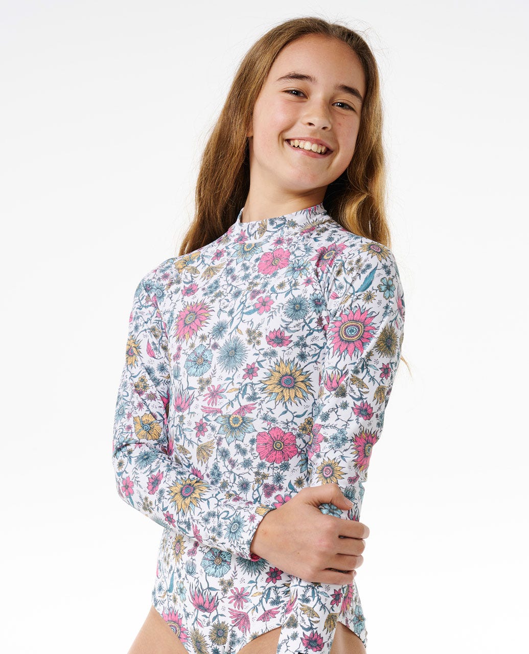 Floral Heat Long Sleeve Surf Suit - Girls (814 years)