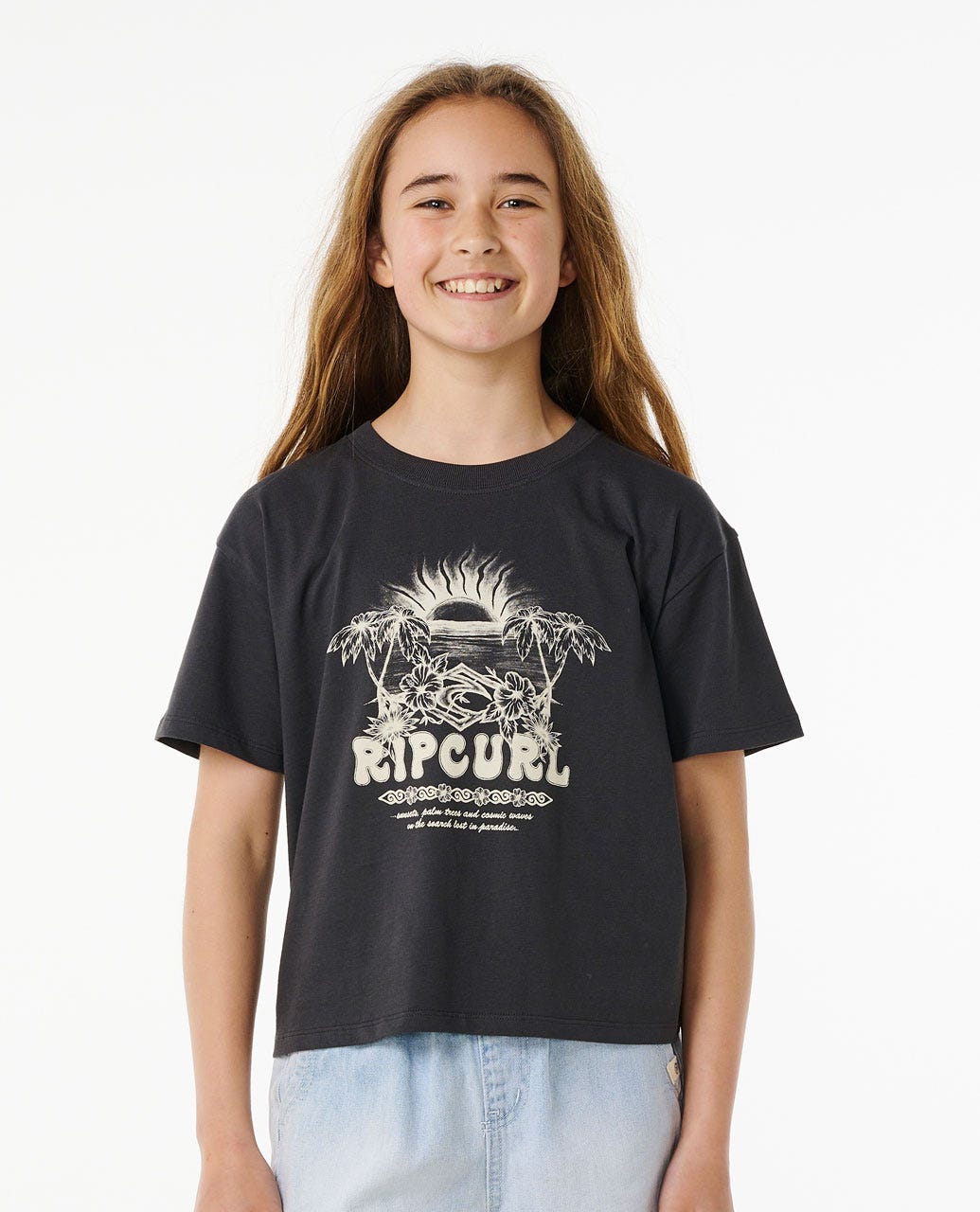 Hibiscus Heat Crop Tee - Girls (8-14 years)