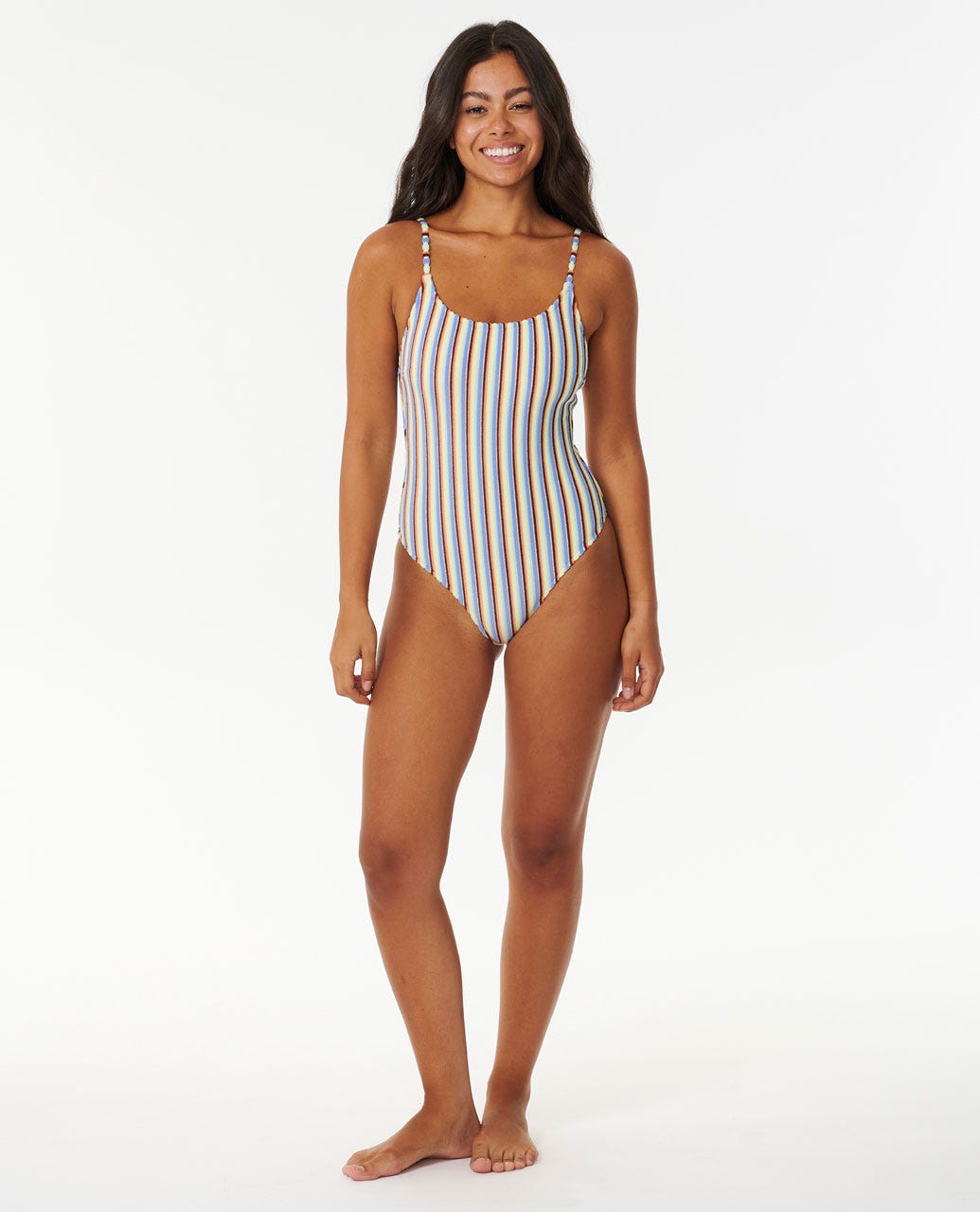 Tropics Stripe Cheeky Coverage One Piece Swimsuit
