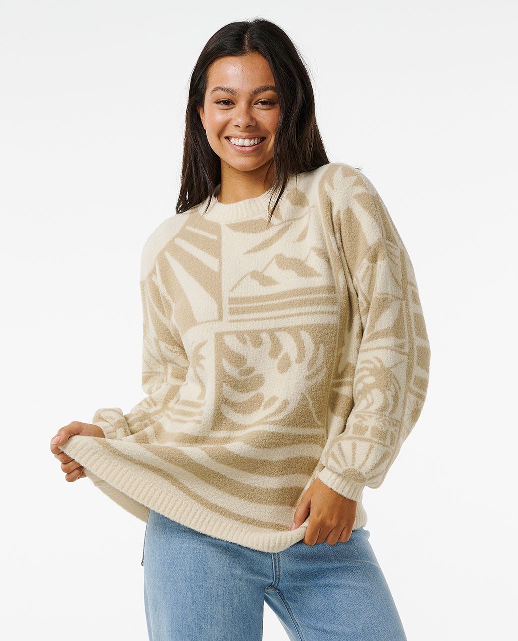 Santorini Sun Jacquard Crew