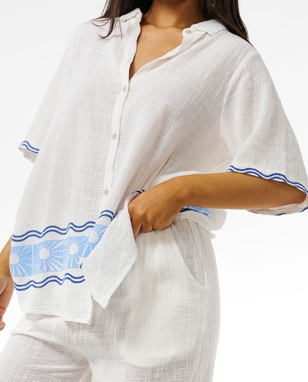 Santorini Sun Printed Shirt