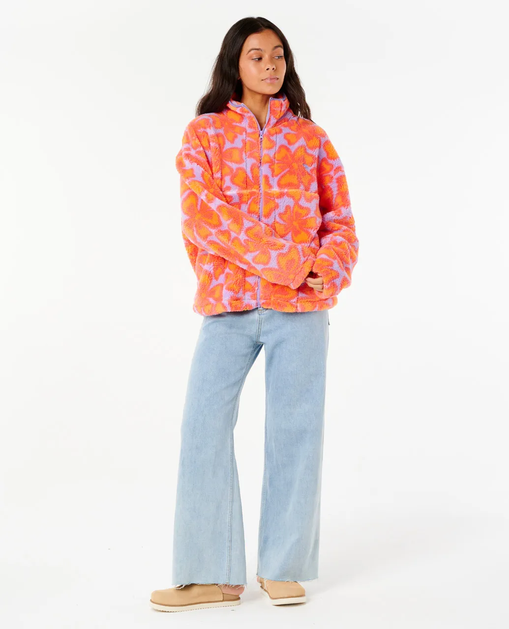 Neon Isles Zip Through Polar Fleece