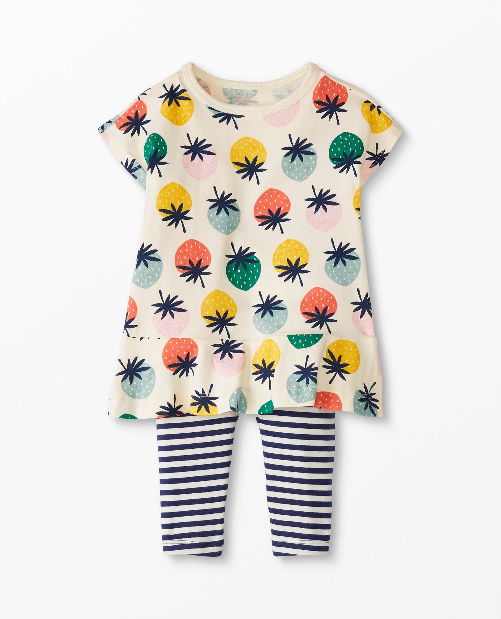 Baby Print Dolman Sleeve Dress & Leggings Set