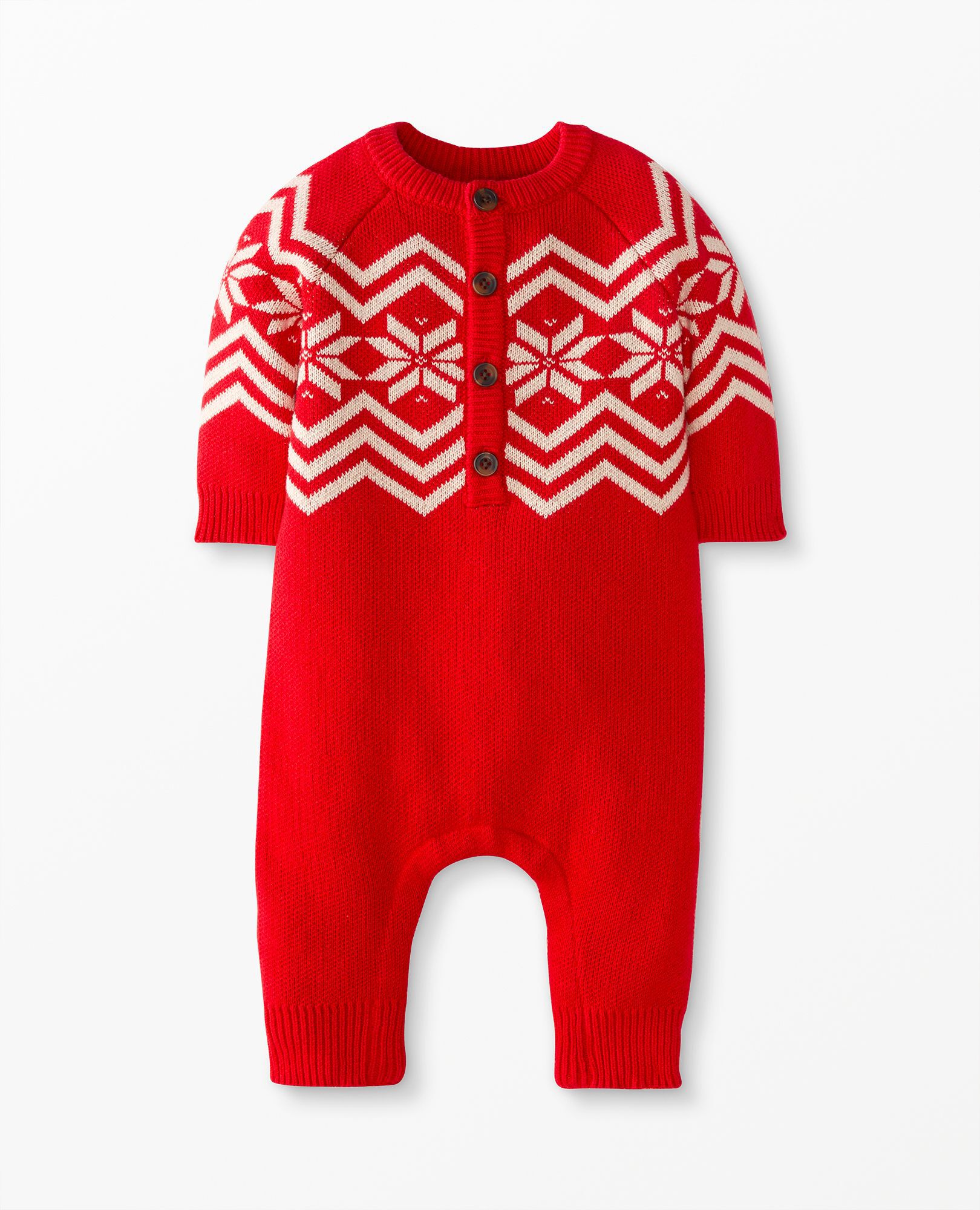 Baby Holiday Romper In Combed Cotton