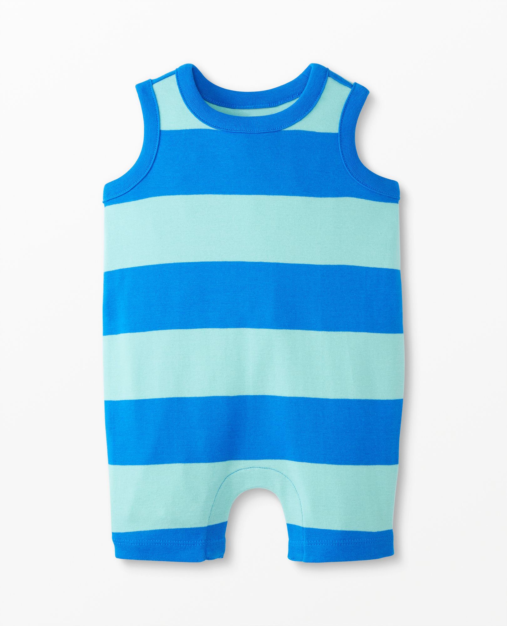 Baby Striped Tank Romper In Organic Cotton