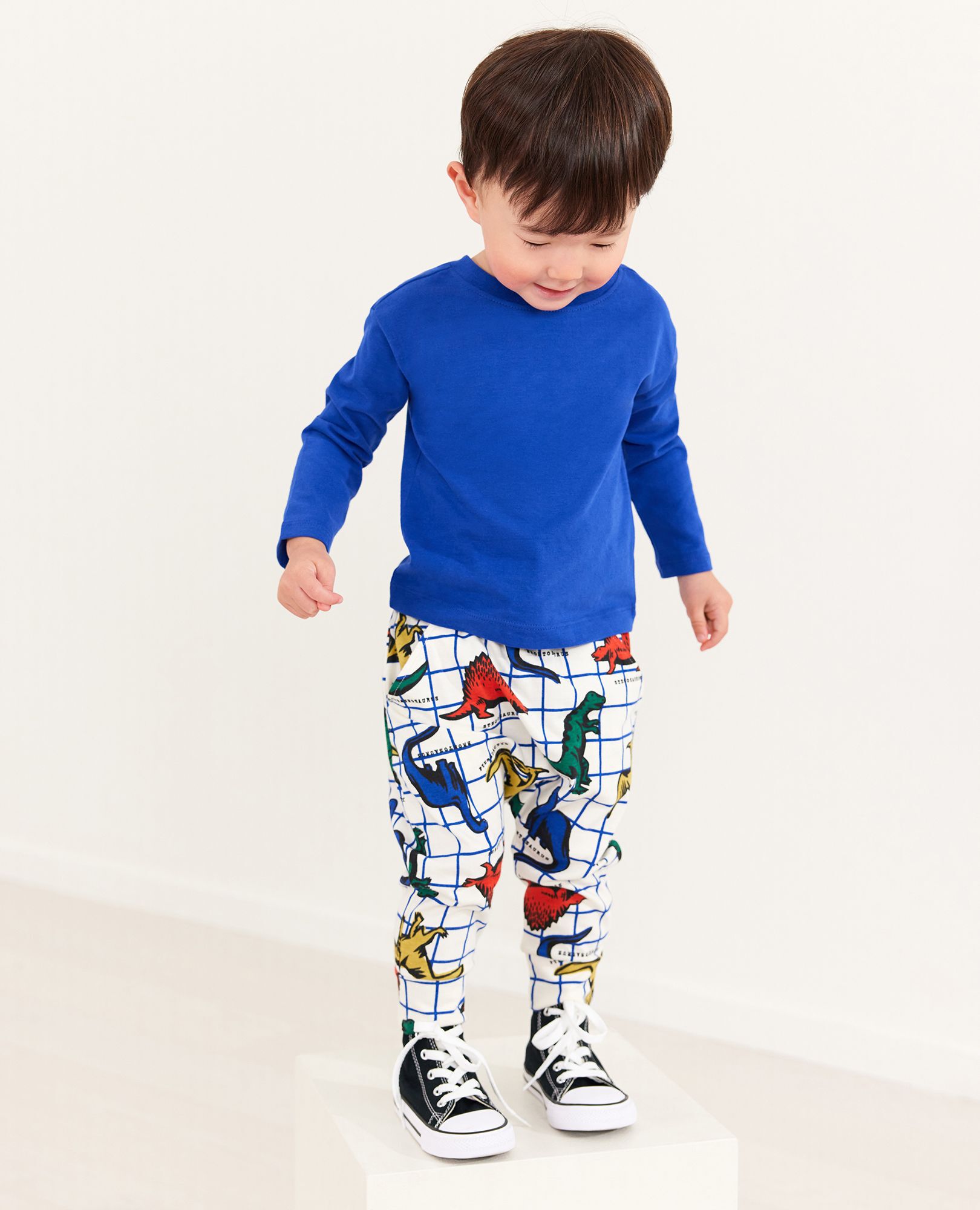 Baby Print Knit Jogger In Combed Cotton