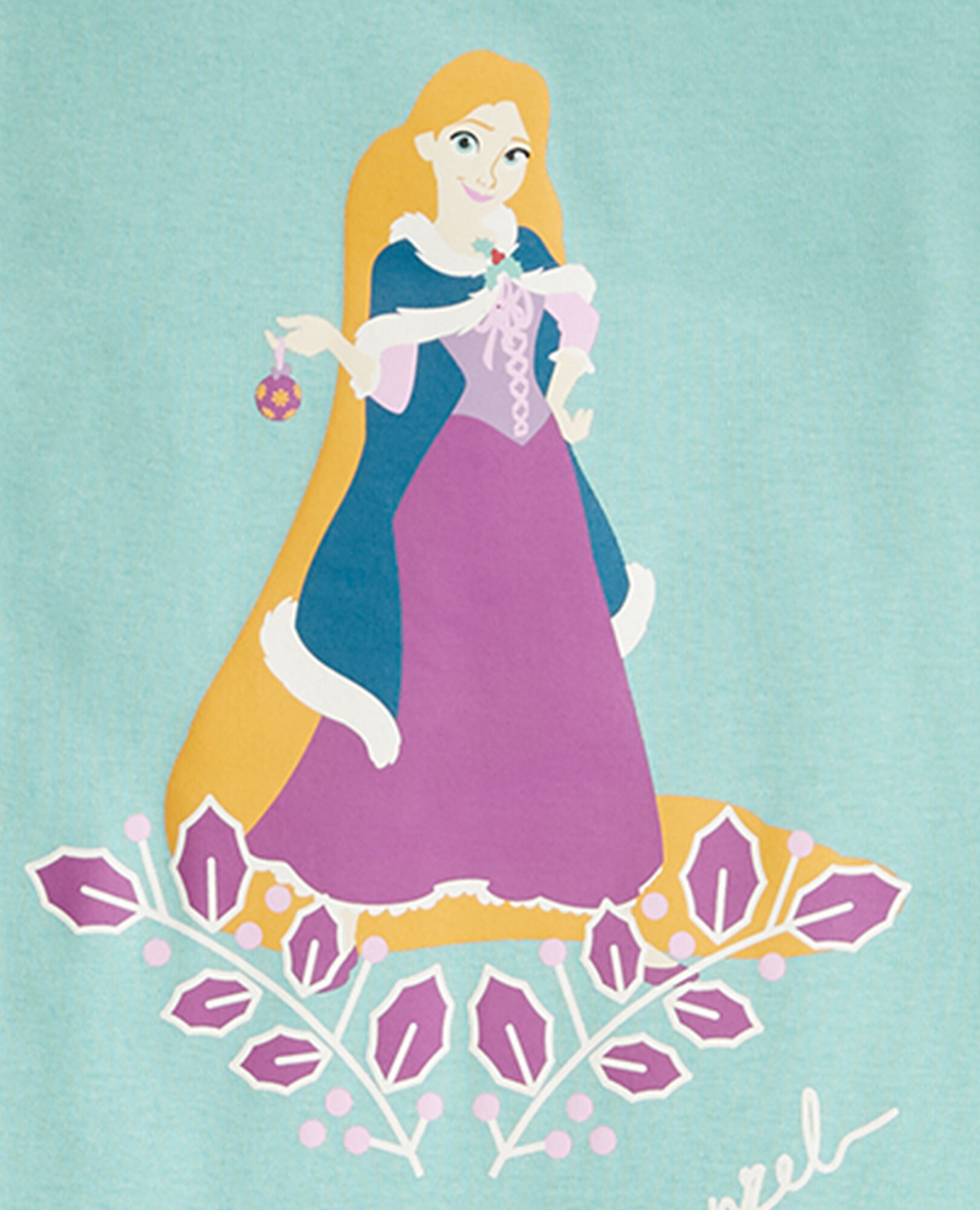 Disney Princess Holiday Long John Pajama Set