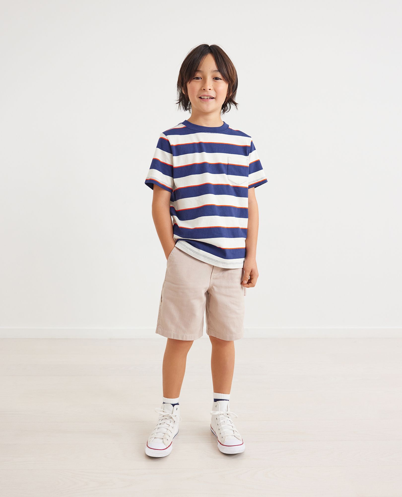 Bright Basics Striped Pocket Tee