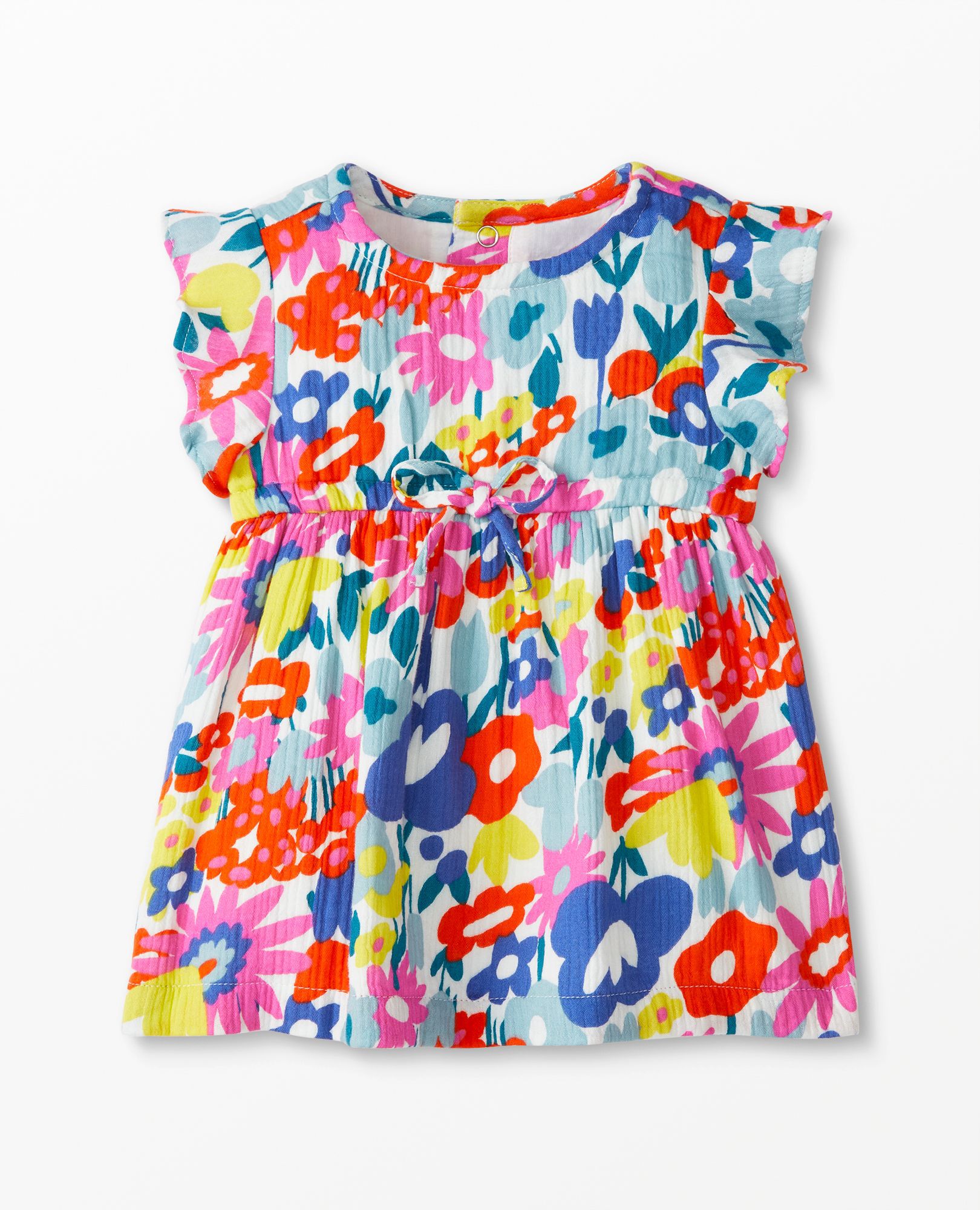 Baby Flutter Sleeve Muslin Dress