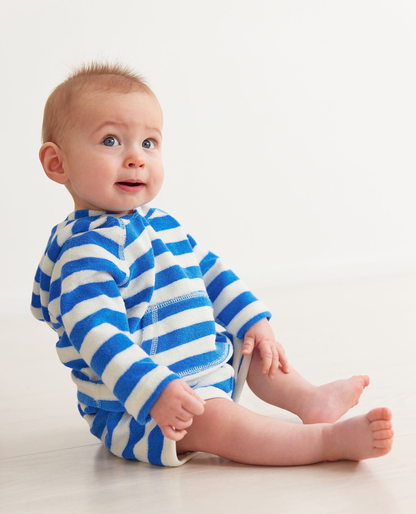 Baby Print Loop Terry Hoodie & Shorts Set