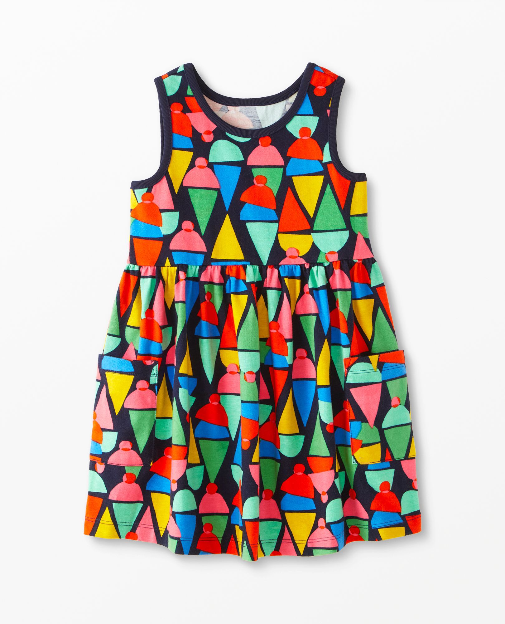 Sleeveless Print Pocket Dress