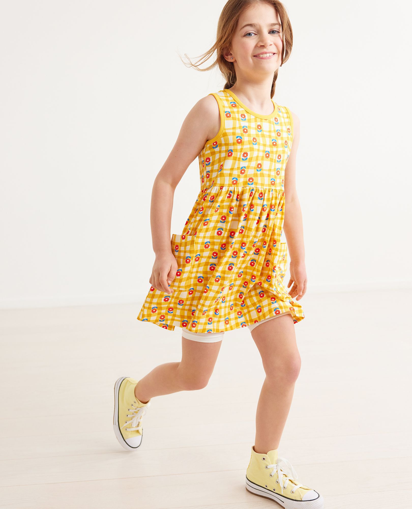 Sleeveless Print Pocket Dress